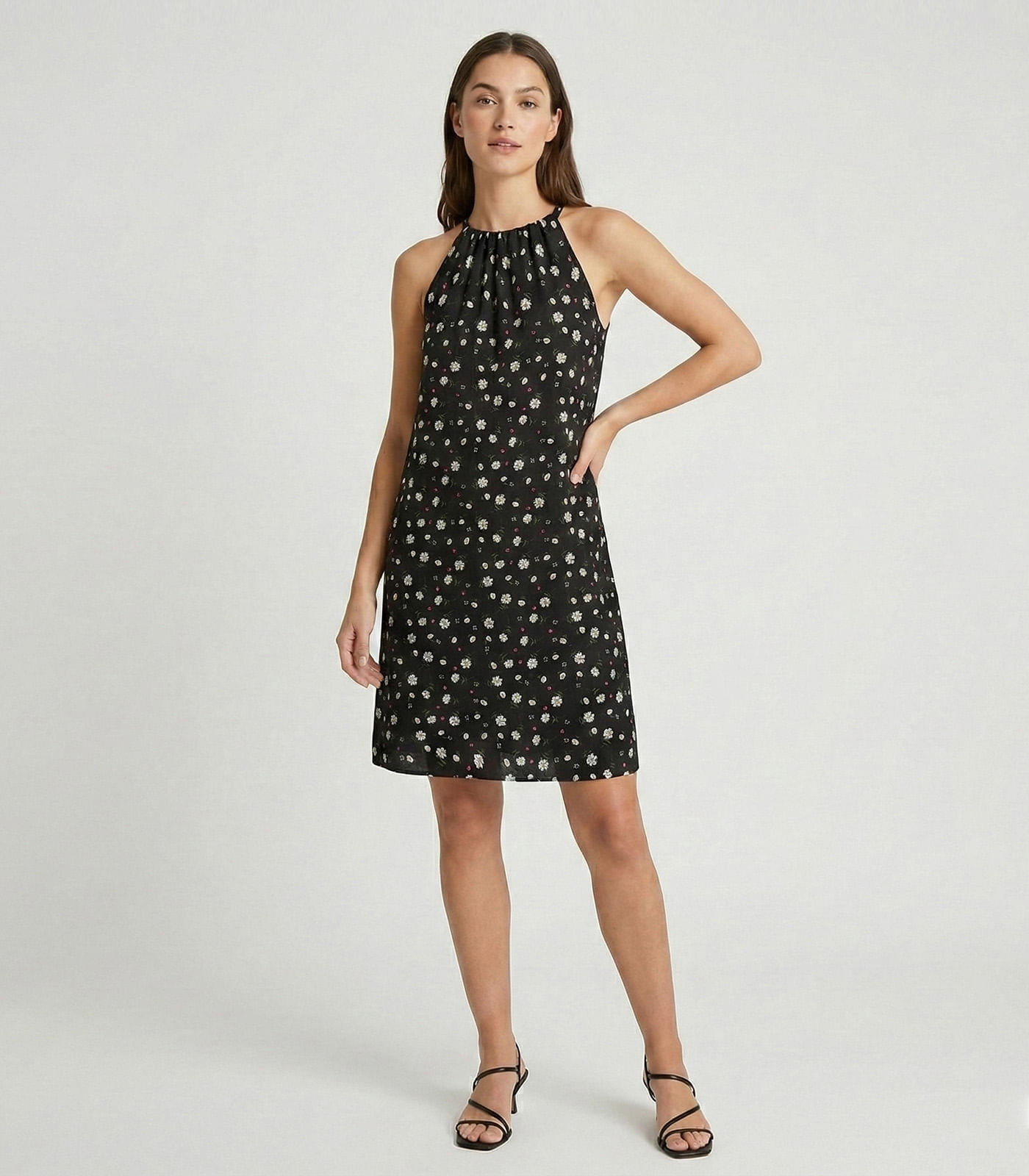 Vestido Curto Feminino Em Viscolinho Select Preto - Imagem 7