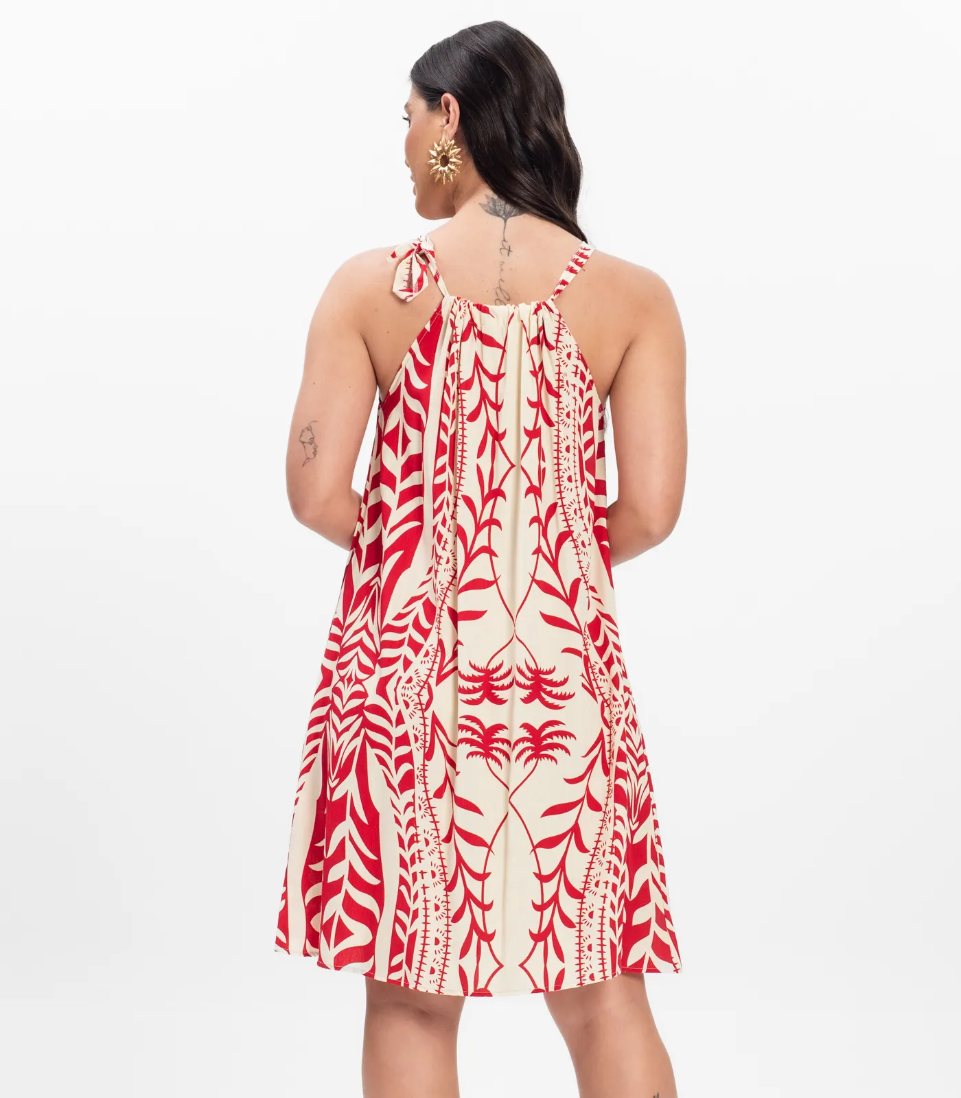 Vestido Curto Feminino Em Viscolinho Select Vermelho - Imagem 15