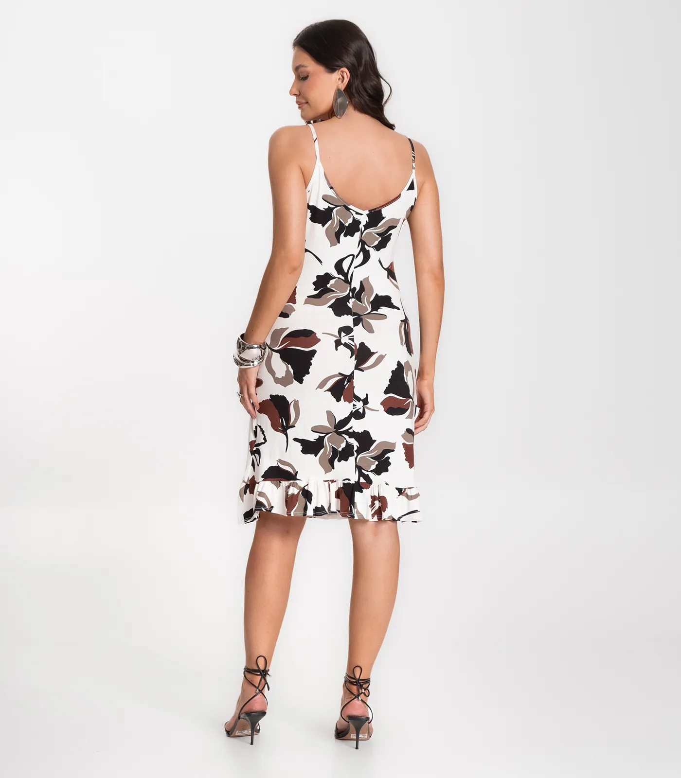 Vestido Feminino Estampado Select Marrom - Imagem 7