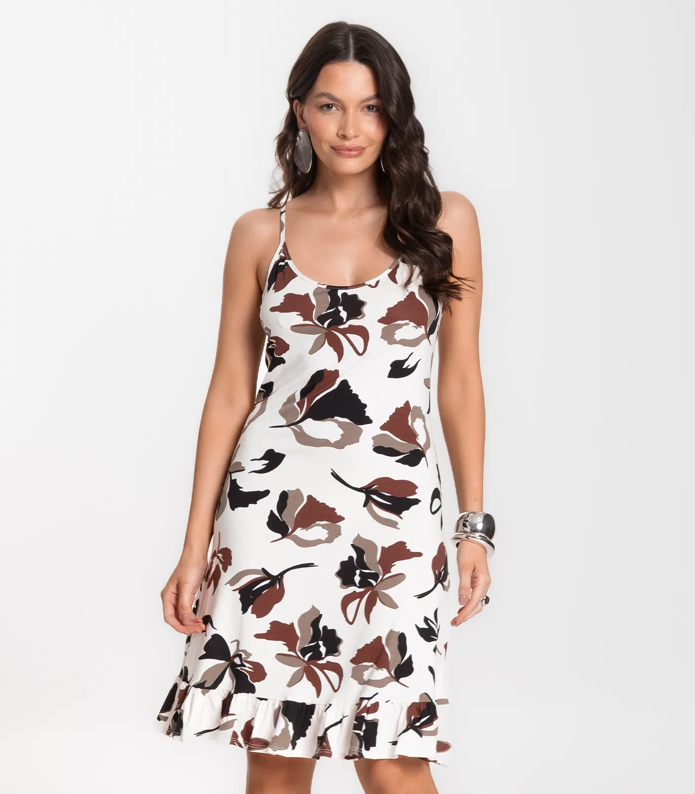 Vestido Feminino Estampado Select Marrom - Imagem 14