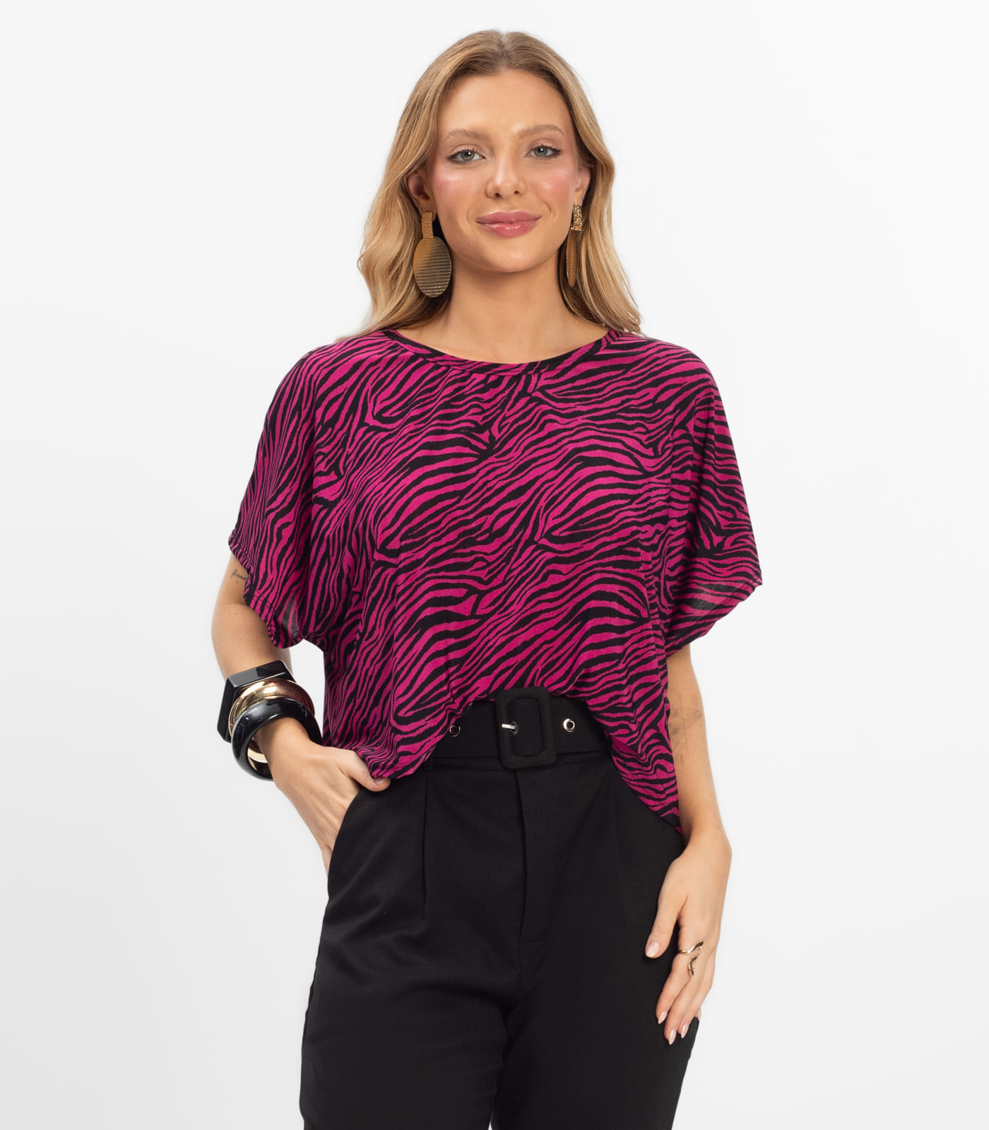 Blusa Feminina em Liganete Infinita Cor Rosa