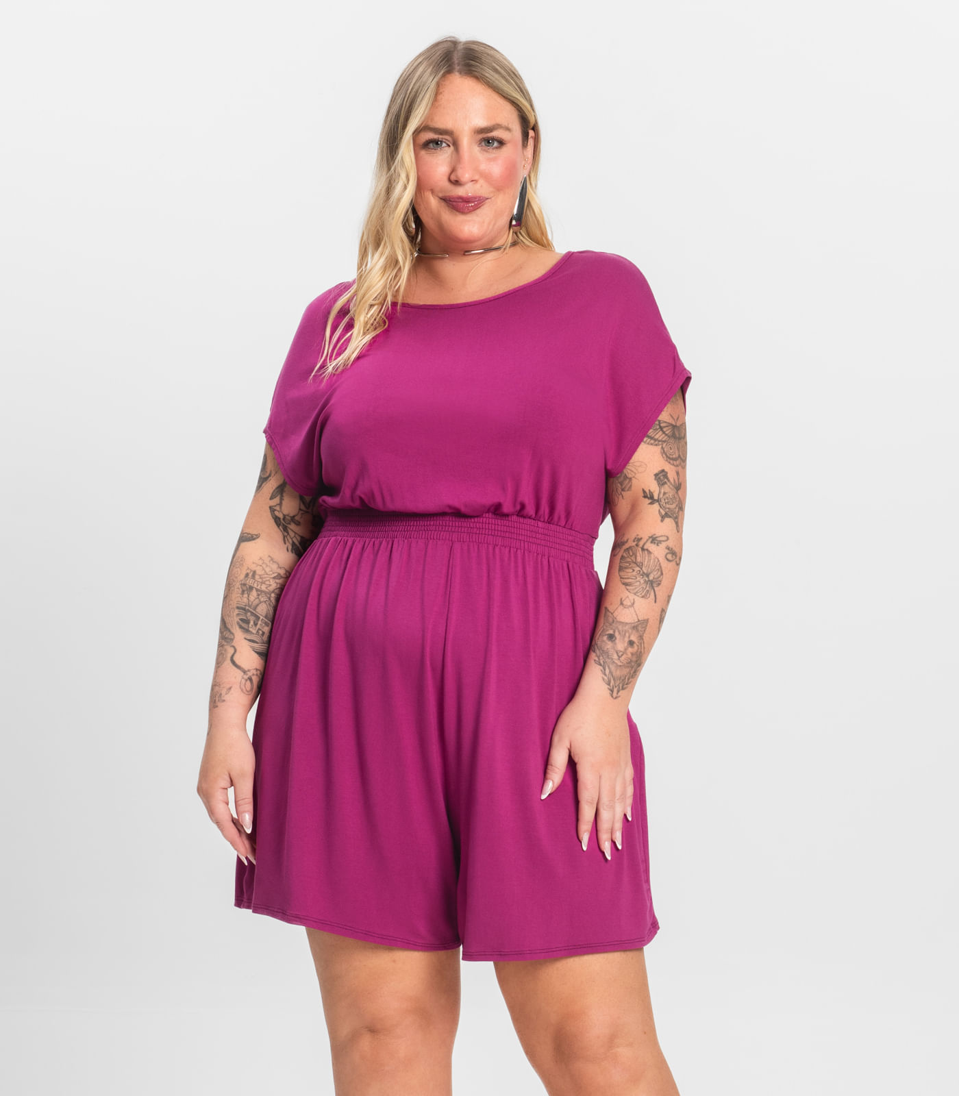 Macaquinho Feminino Malha Visco Infinita Cor Rosa