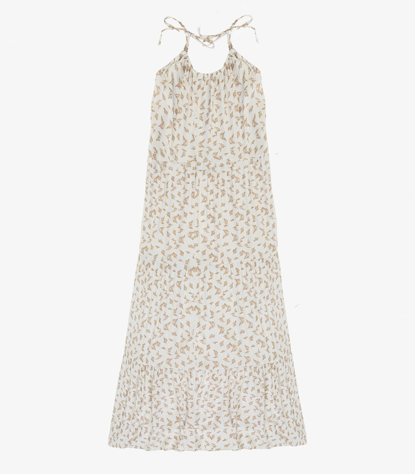 Vestido Longo Feminino Estampado Viscolinho Select Branco - Imagem 3