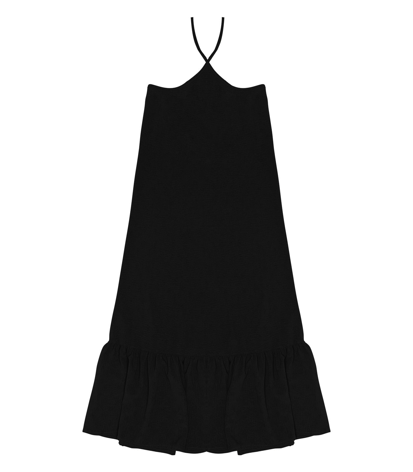 Vestido Midi de Alça e Babados em Air Flow Rovitex Preto - Imagem 15