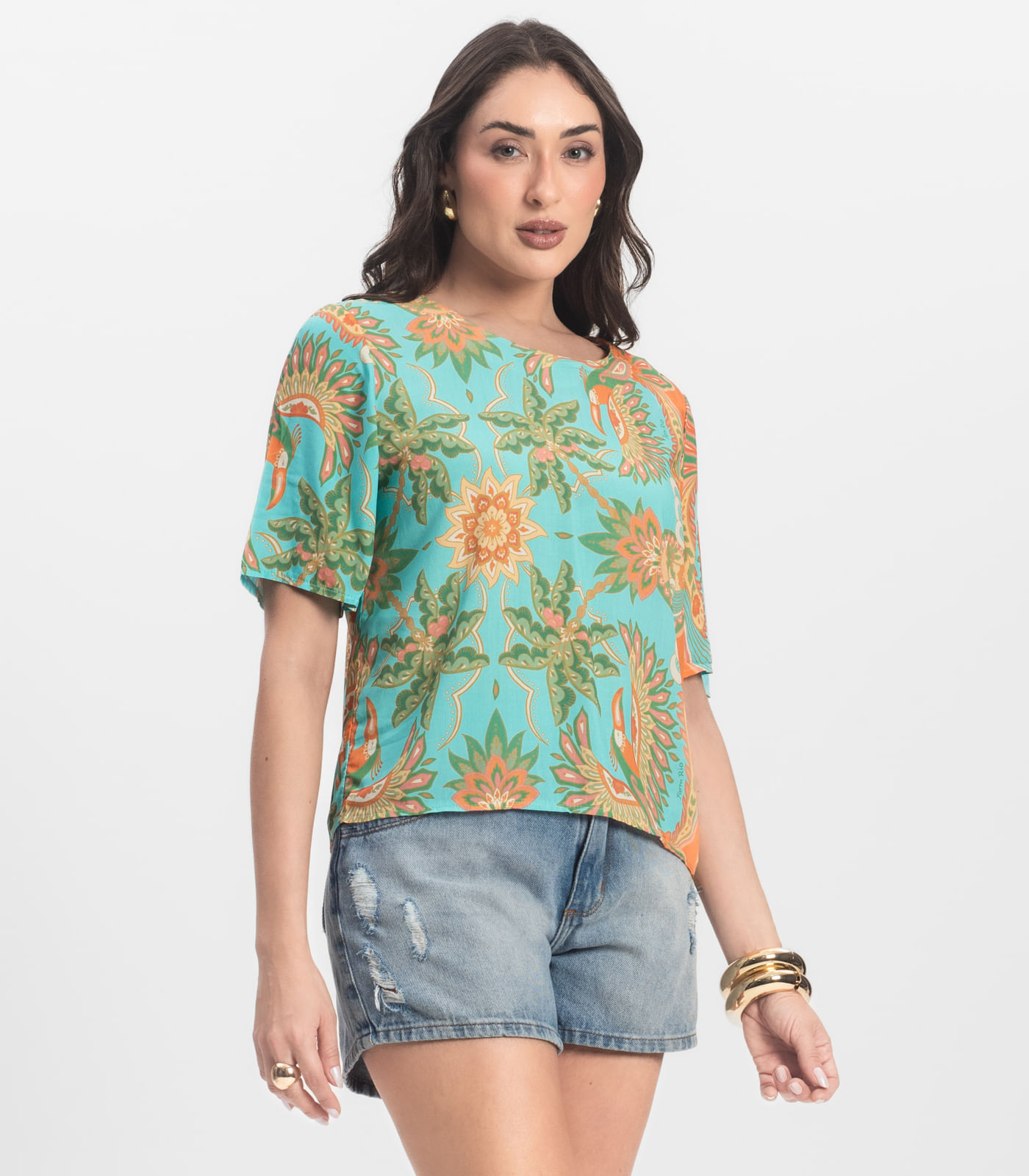 Blusa Feminina Infinita Cor Azul - Imagem 5