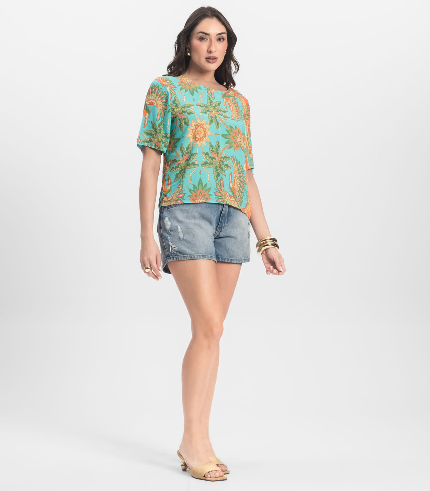 Blusa Feminina Infinita Cor Azul - Imagem 4