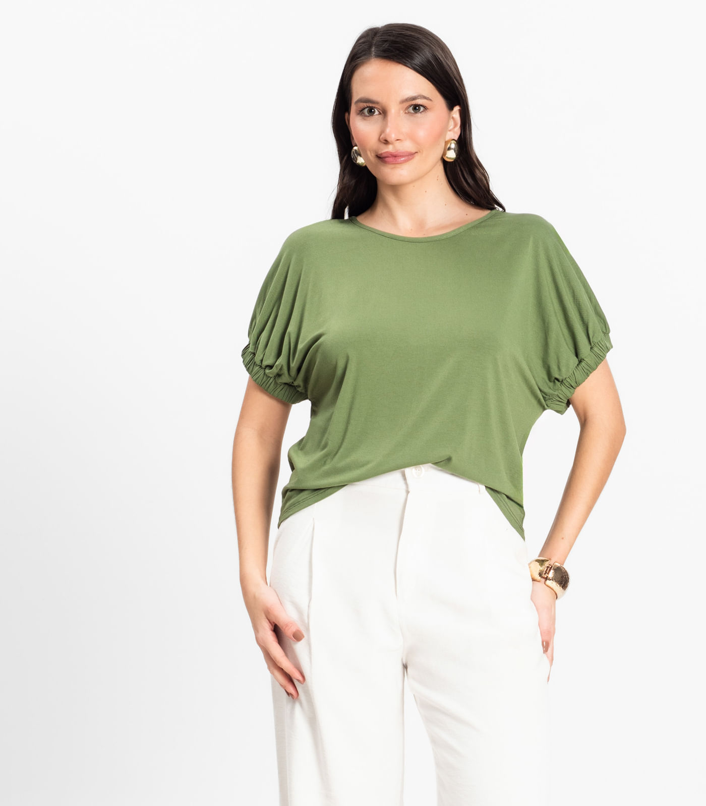 Blusa Viscose Infinita Cor Verde - Imagem 8