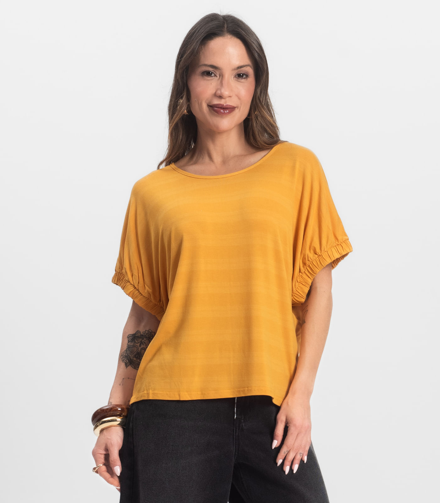 Blusa Viscose Infinita Cor Amarelo - Imagem 5
