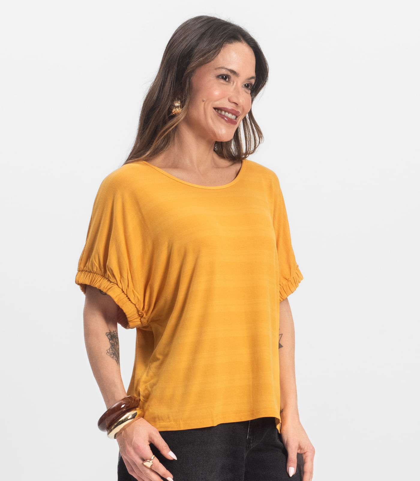 Blusa Viscose Infinita Cor Amarelo - Imagem 14