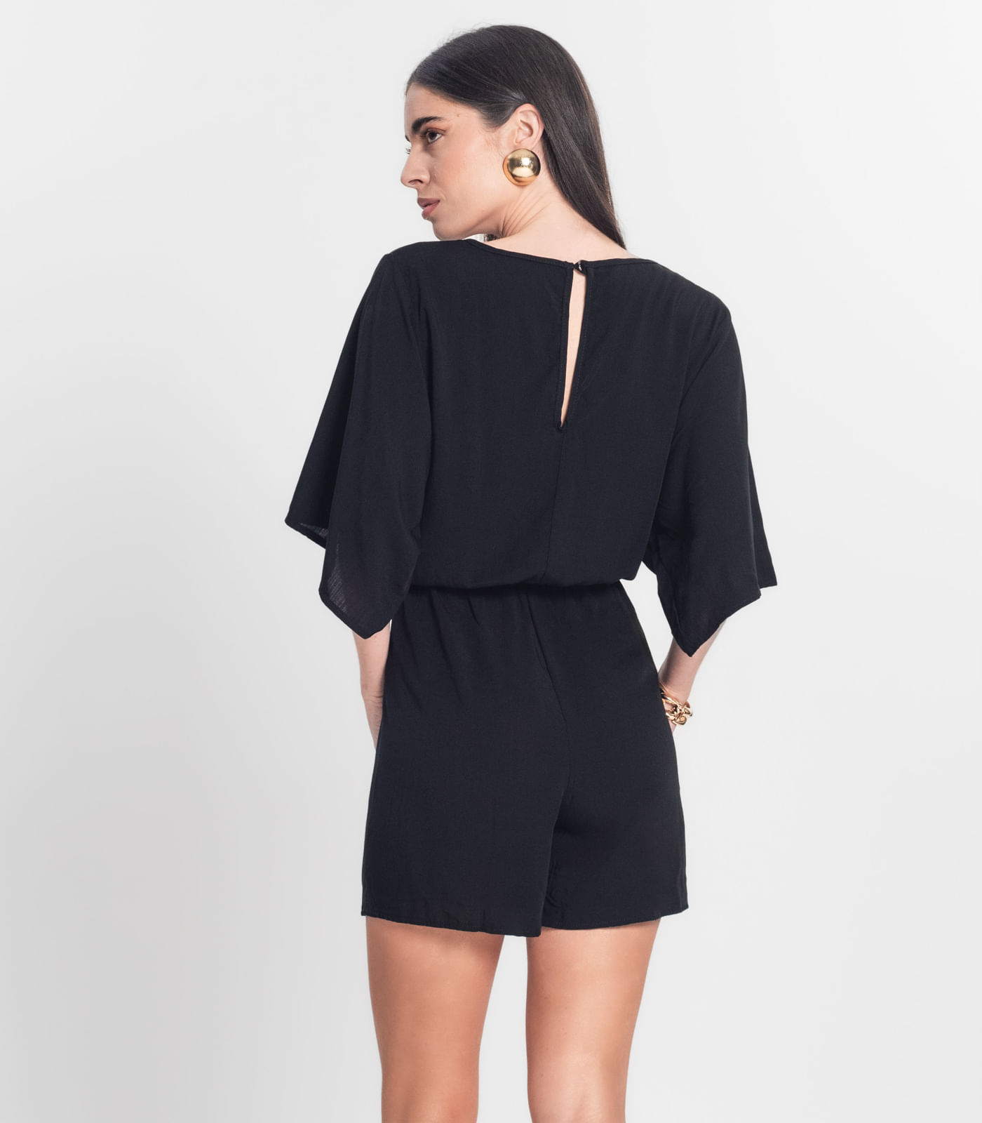 Macaquinho Feminino Viscose Infinita Cor Preto - Imagem 30