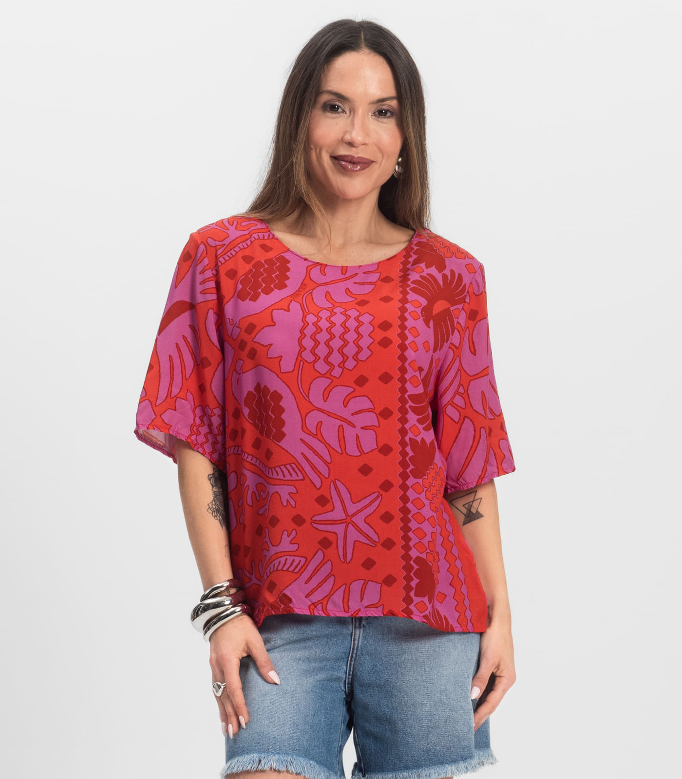 Blusa Feminina Infinita Cor Vermelho - Imagem 9