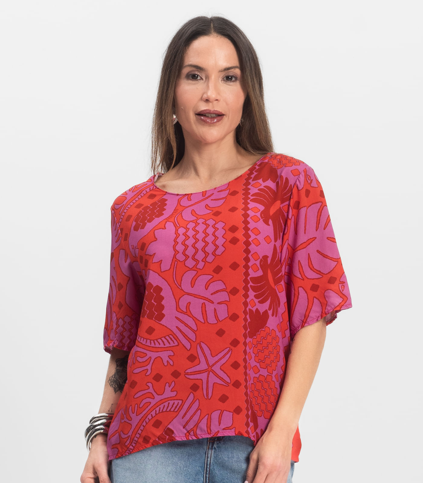 Blusa Feminina Infinita Cor Vermelho - Imagem 14