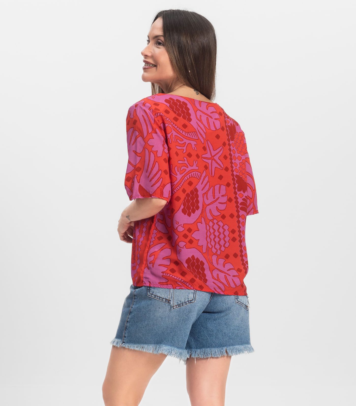 Blusa Feminina Infinita Cor Vermelho - Imagem 15