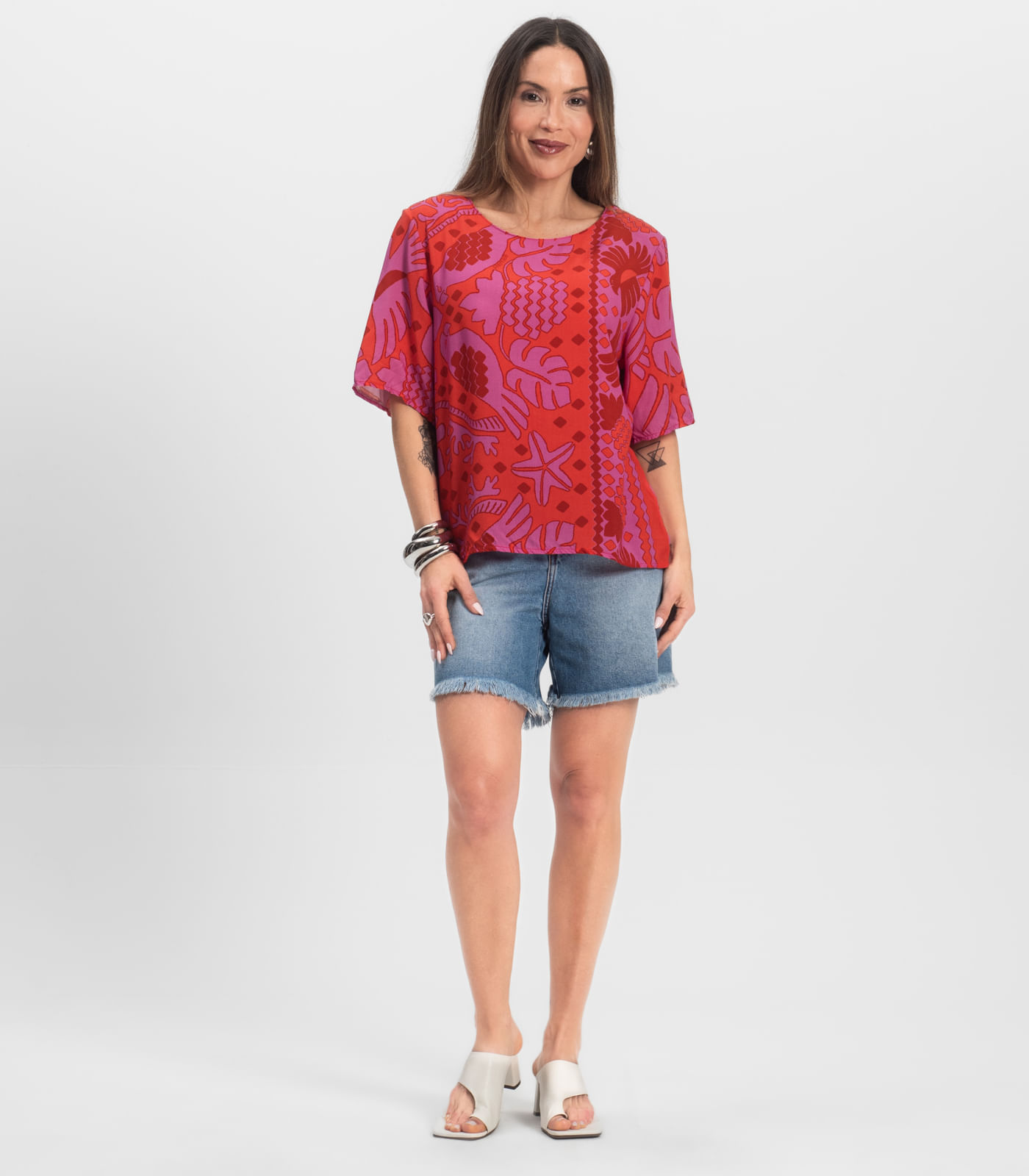 Blusa Feminina Infinita Cor Vermelho - Imagem 4