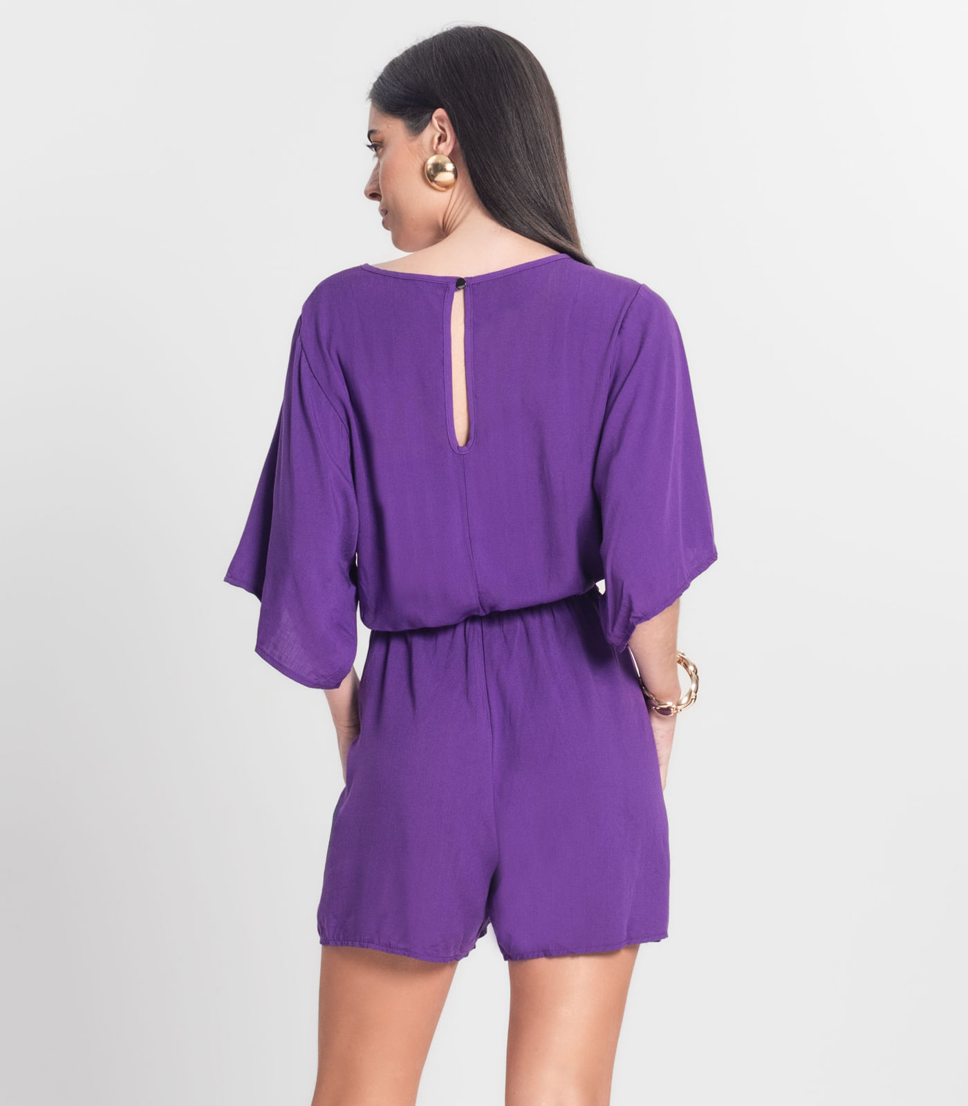 Macaquinho Feminino Viscose Infinita Cor Roxo - Imagem 14