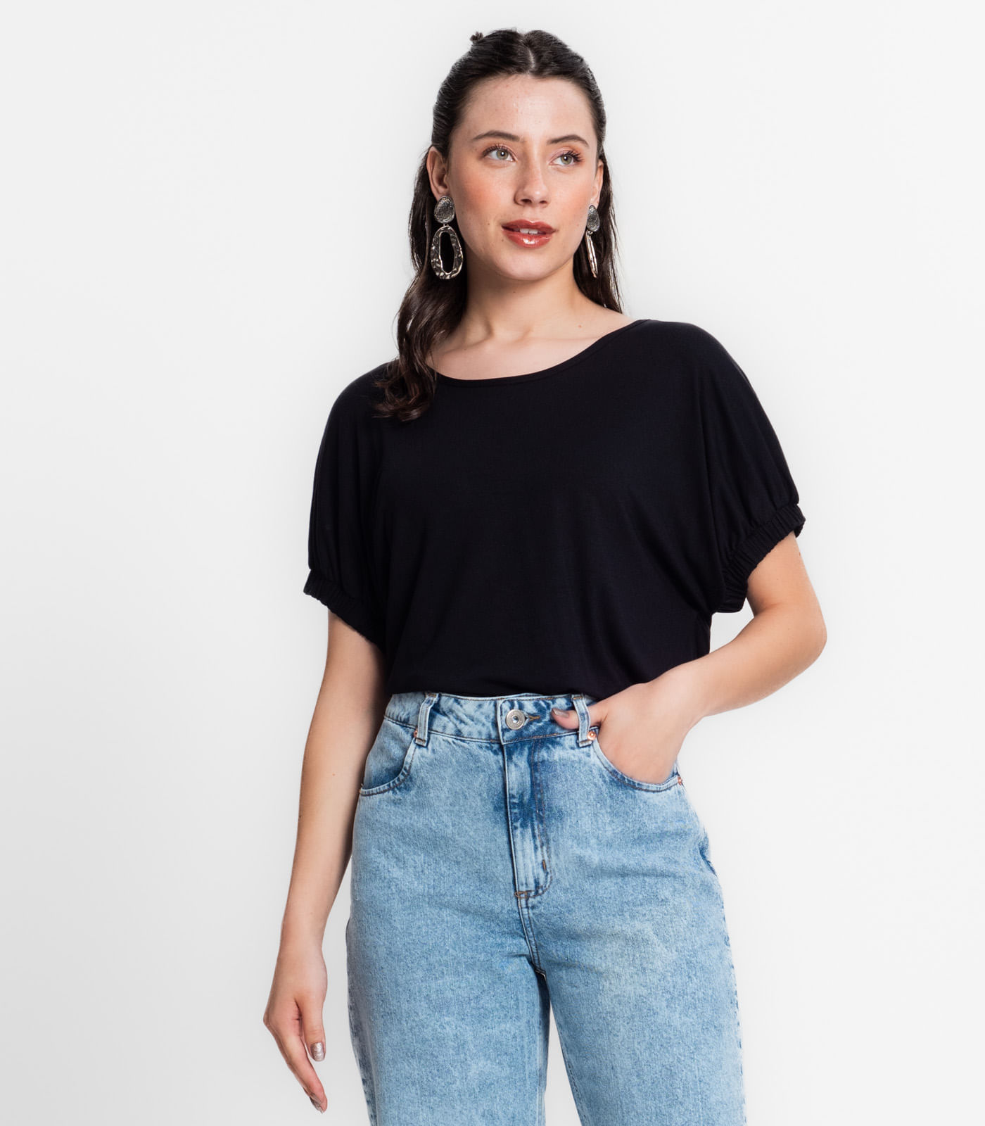 Blusa Viscose Infinita Cor Preto - Imagem 18