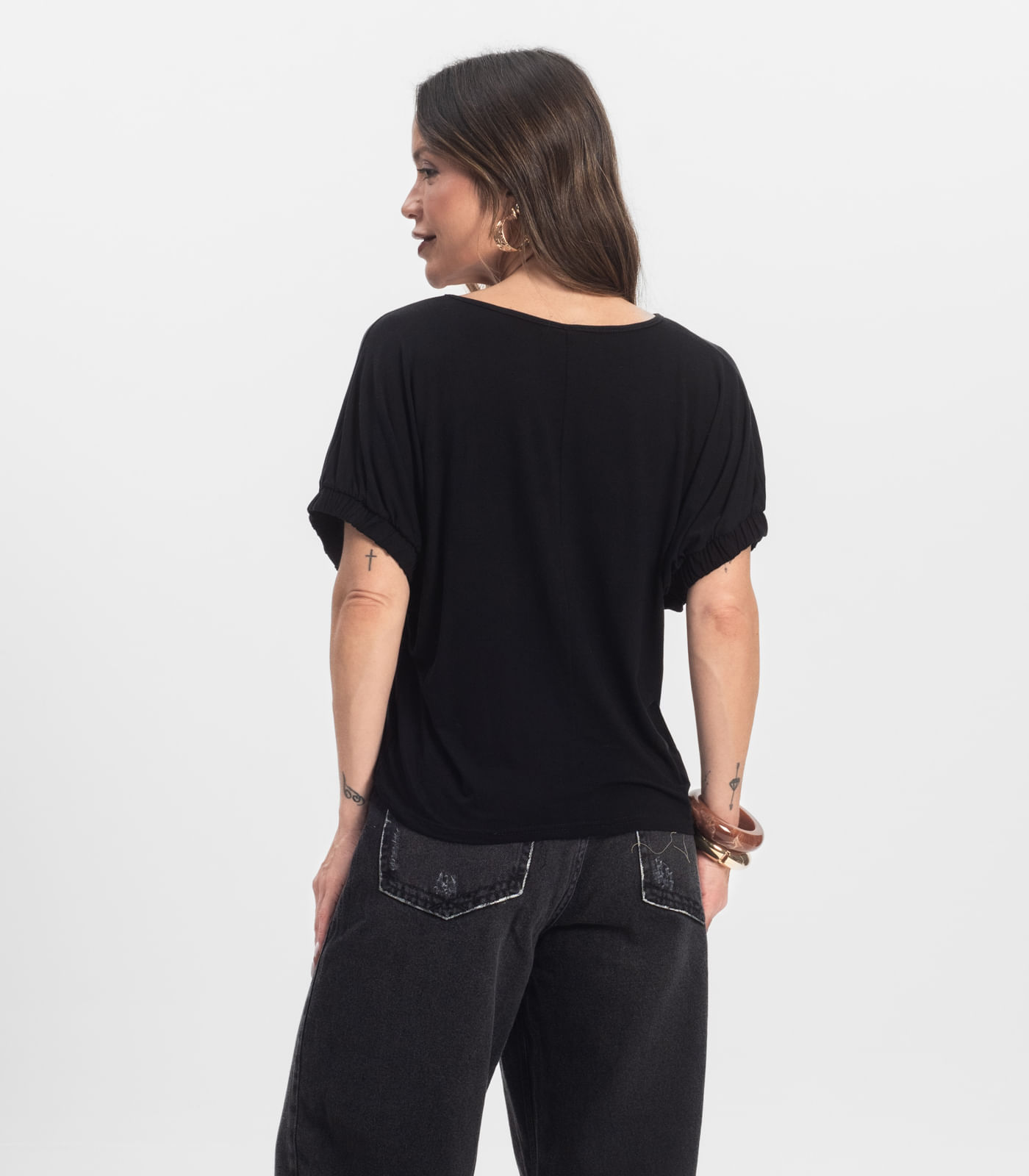 Blusa Viscose Infinita Cor Preto - Imagem 21