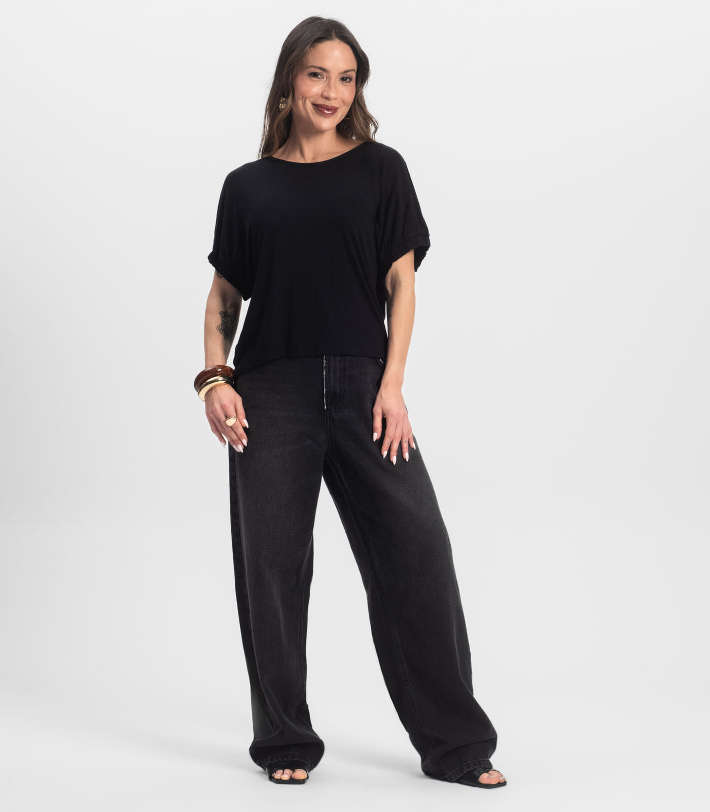 Blusa Viscose Infinita Cor Preto - Imagem 7