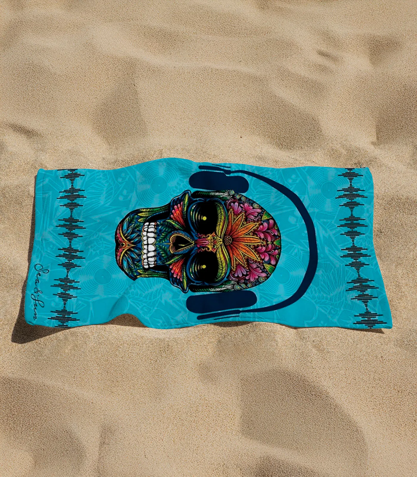 Toalha De Praia Estampada Toque Aveludado Rozac Azul - Imagem 2