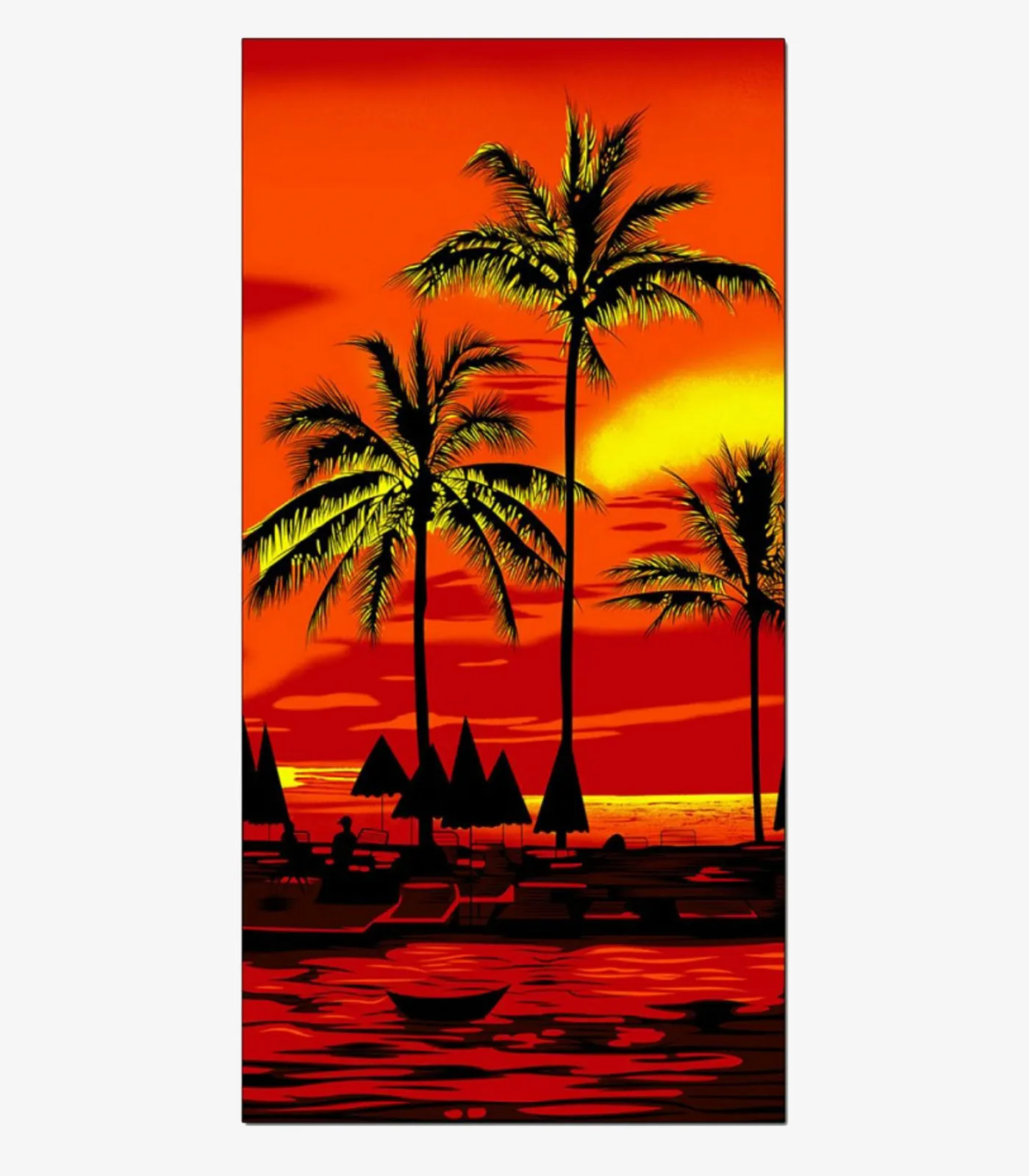 Toalha De Praia Estampada Toque Aveludado Rozac Laranja