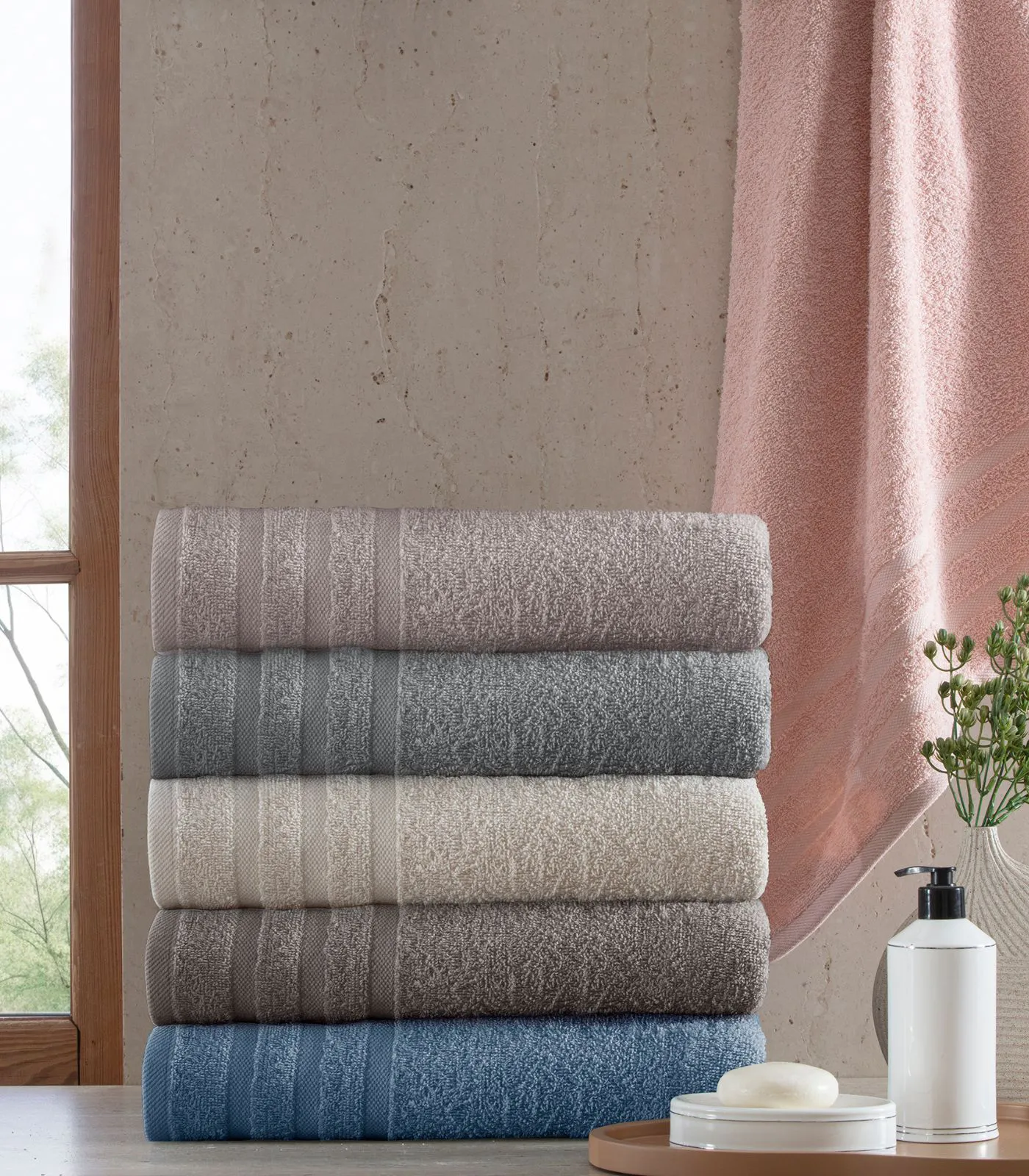 Toalha De Banho Low Twist Trace Toque Macio Rozac Rosa - Imagem 3