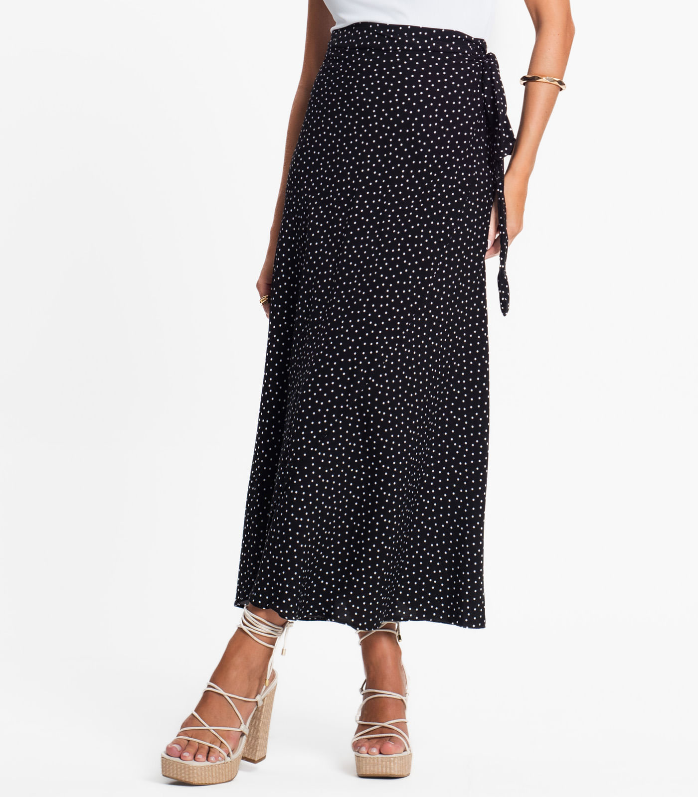 Saia Midi Amarração Envelope Select Preto - Imagem 2