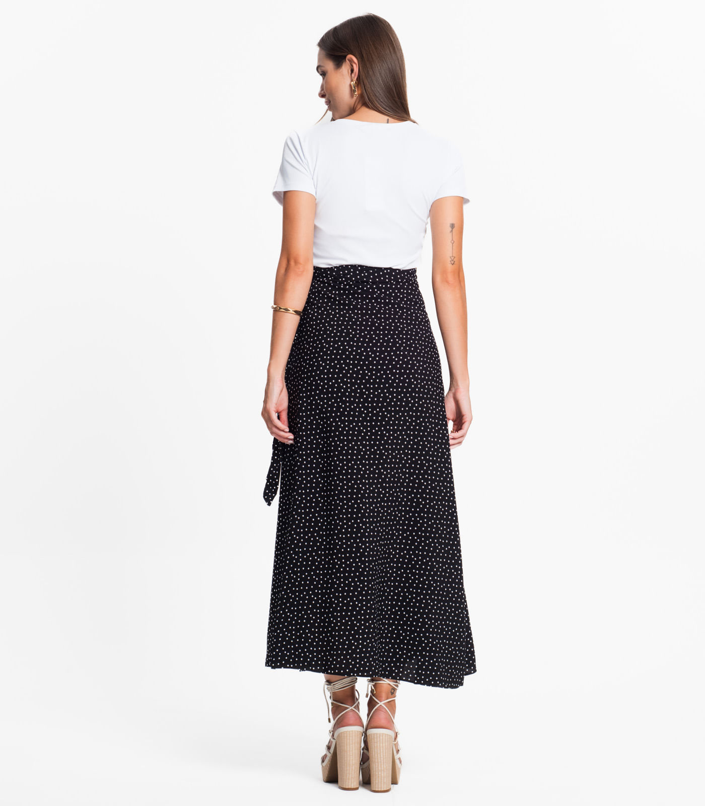 Saia Midi Amarração Envelope Select Preto - Imagem 3