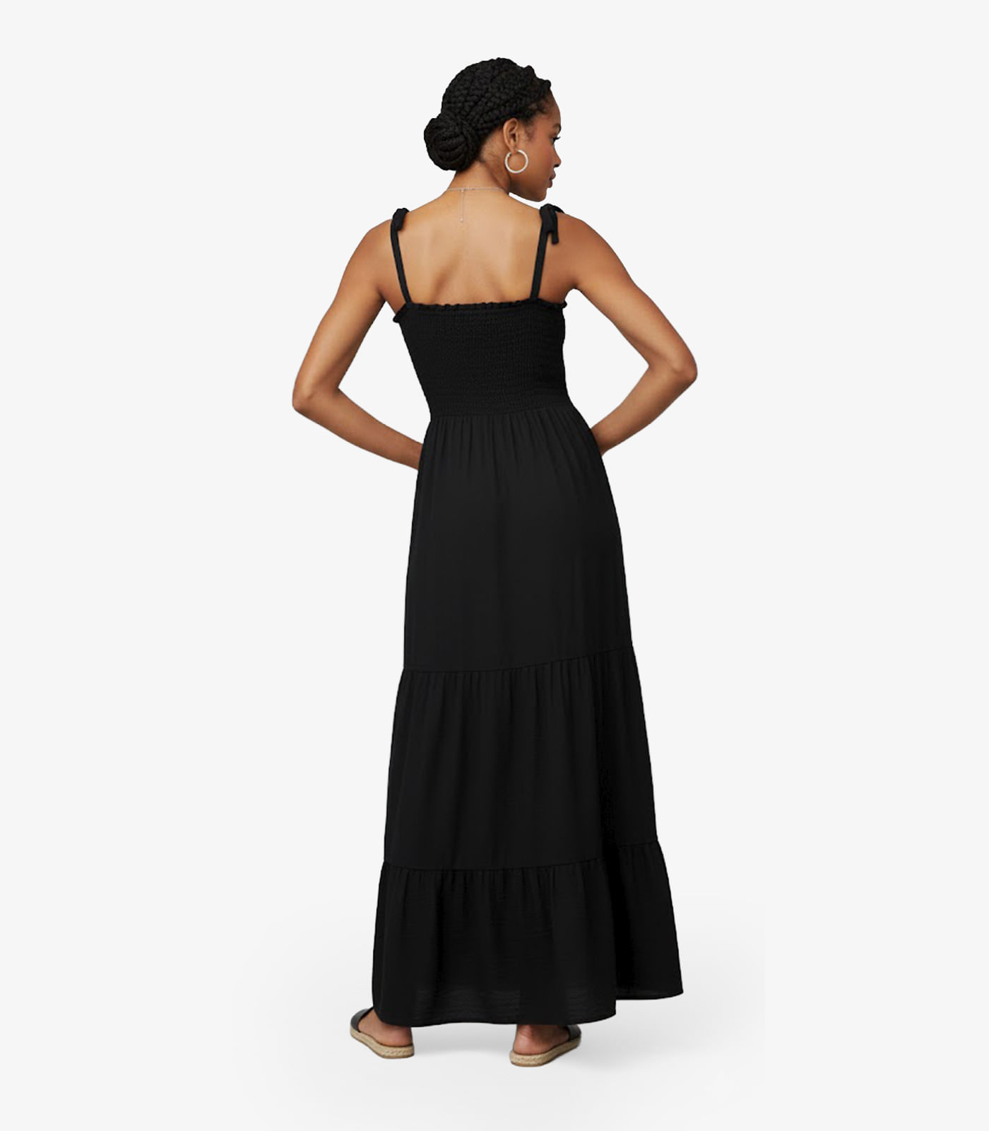 Vestido Longo Feminino De Lastex Duna Liso Select Preto - Imagem 2