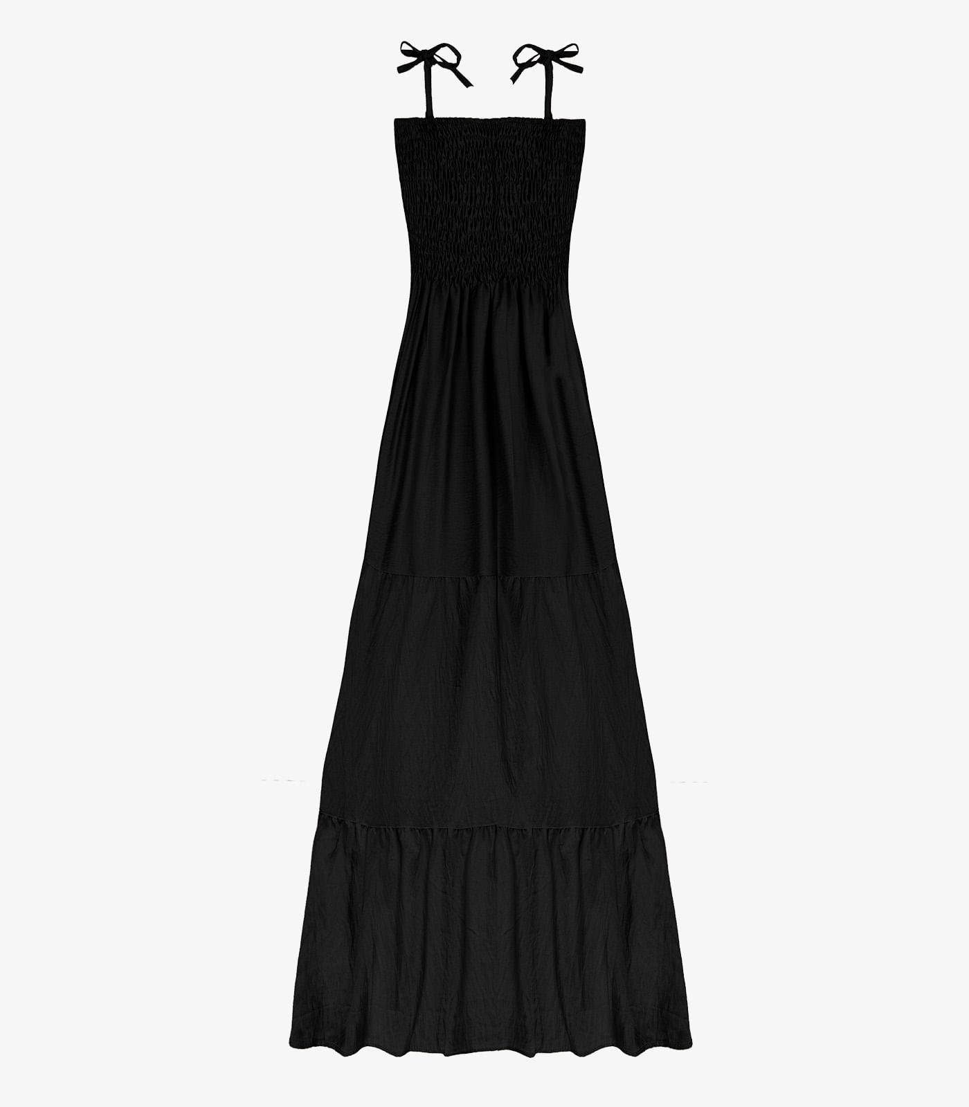 Vestido Longo Feminino De Lastex Duna Liso Select Preto - Imagem 12