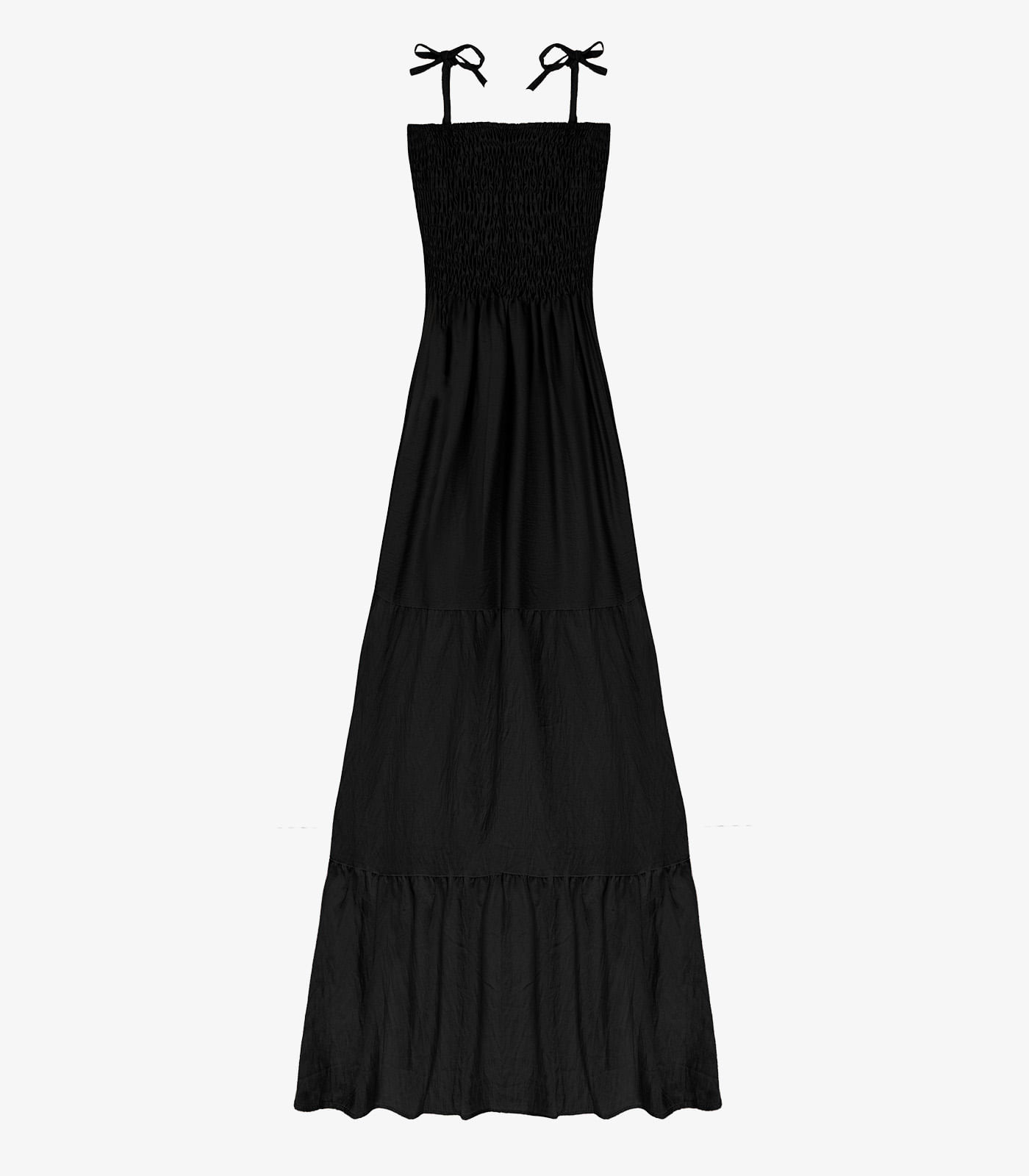 Vestido Longo Feminino De Lastex Duna Liso Select Preto - Imagem 15