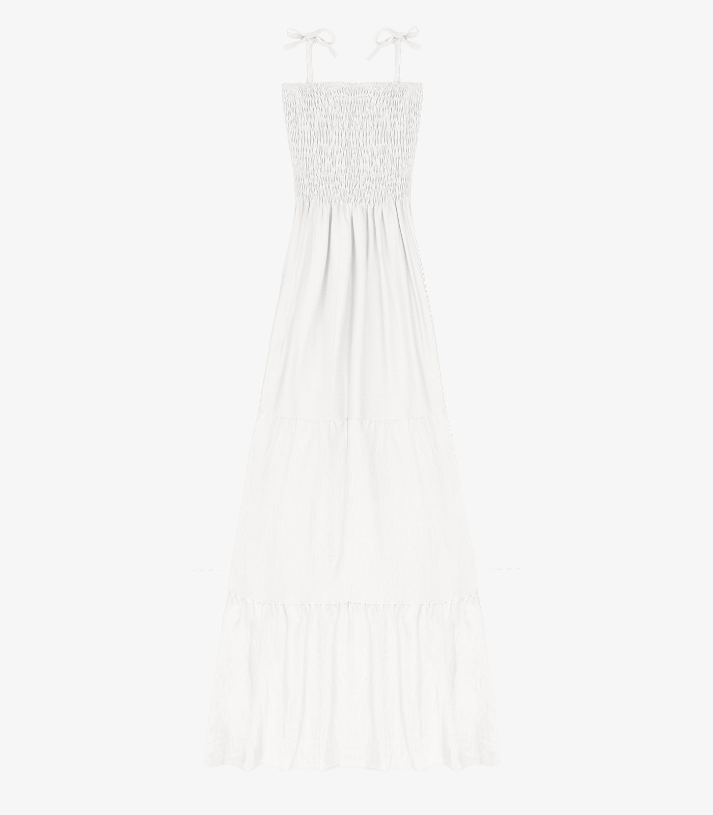 Vestido Longo Feminino De Lastex Duna Liso Select Branco - Imagem 4