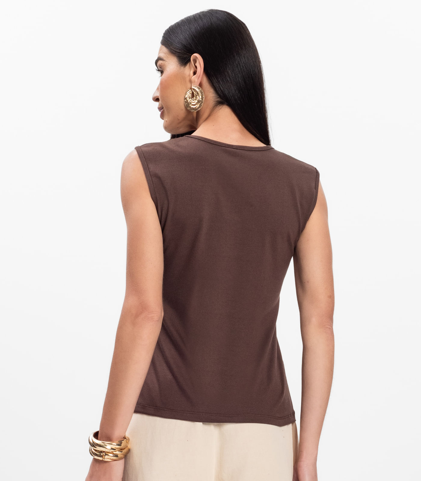 Blusa Feminina Infinita Cor Chocolate - Imagem 15