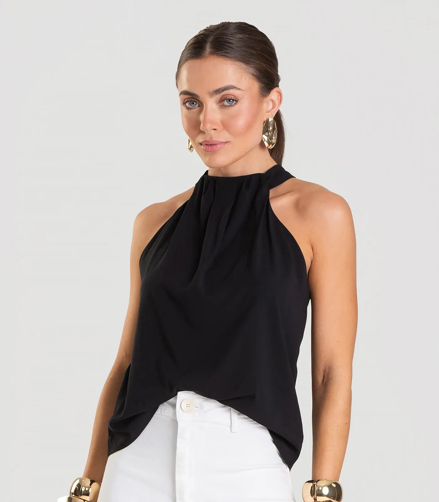 Regata Feminina em Tecido Dianna Preto