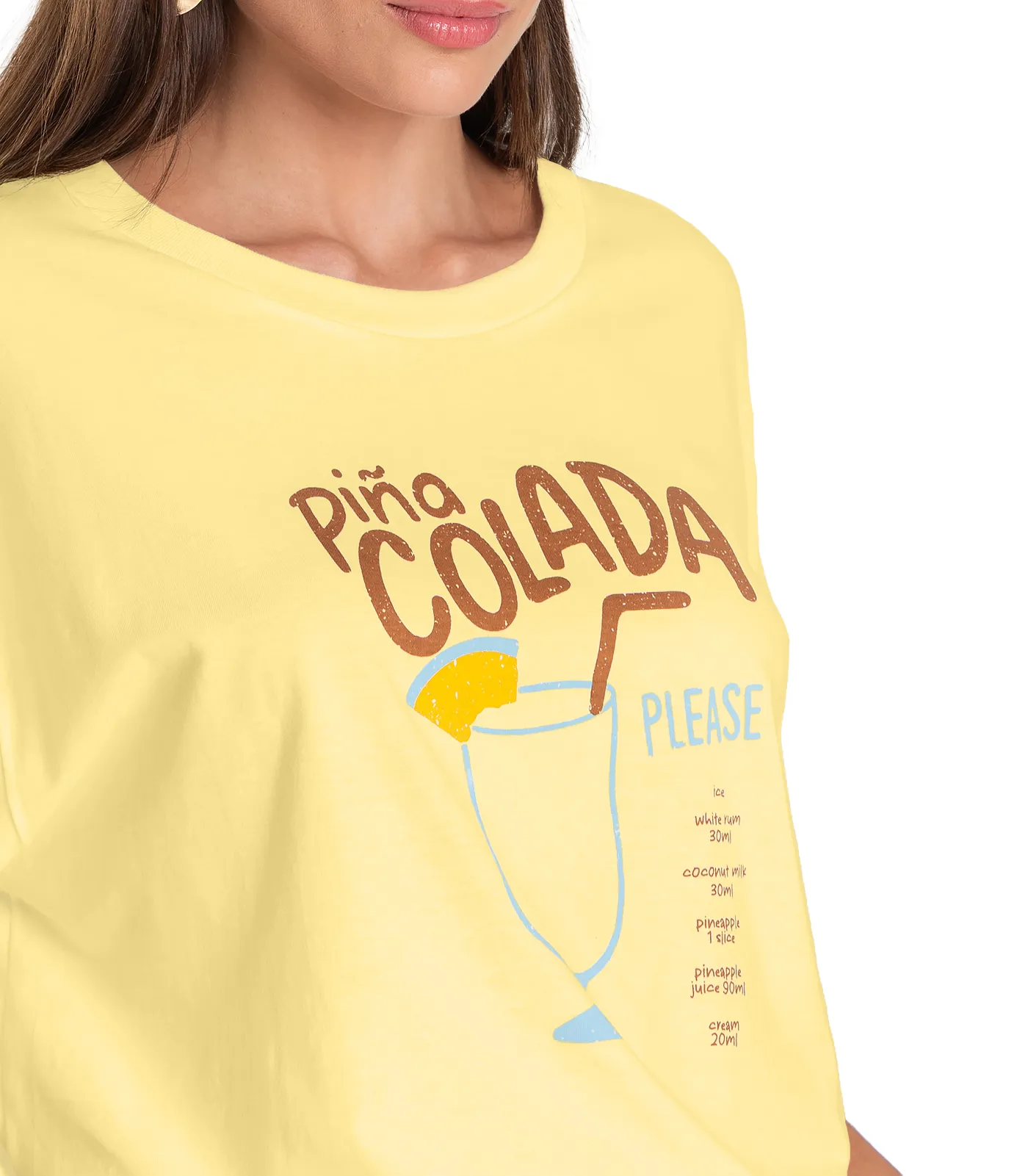 T- Shirt Feminina Oversized Dianna Amarelo - Imagem 3