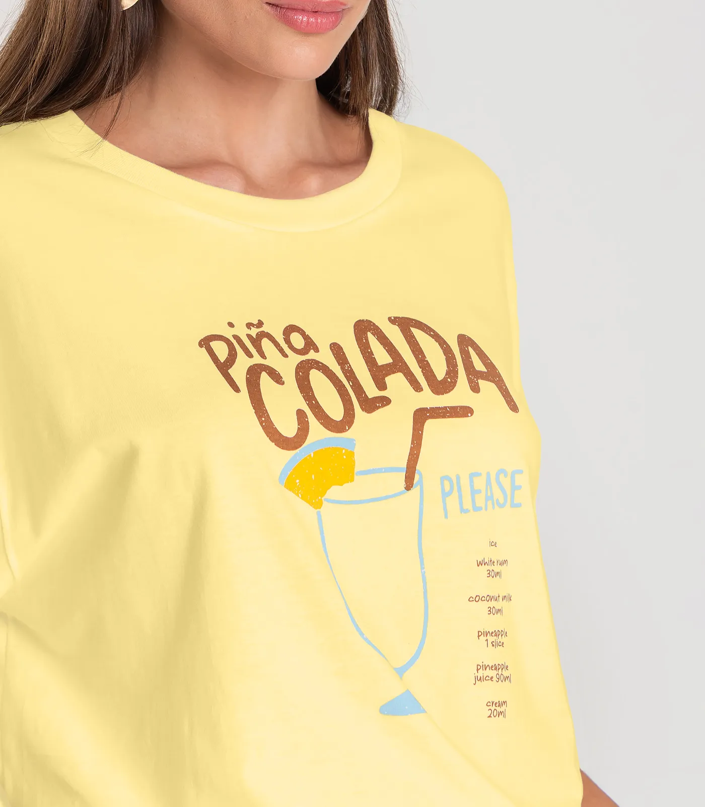 T- Shirt Feminina Oversized Dianna Amarelo - Imagem 4