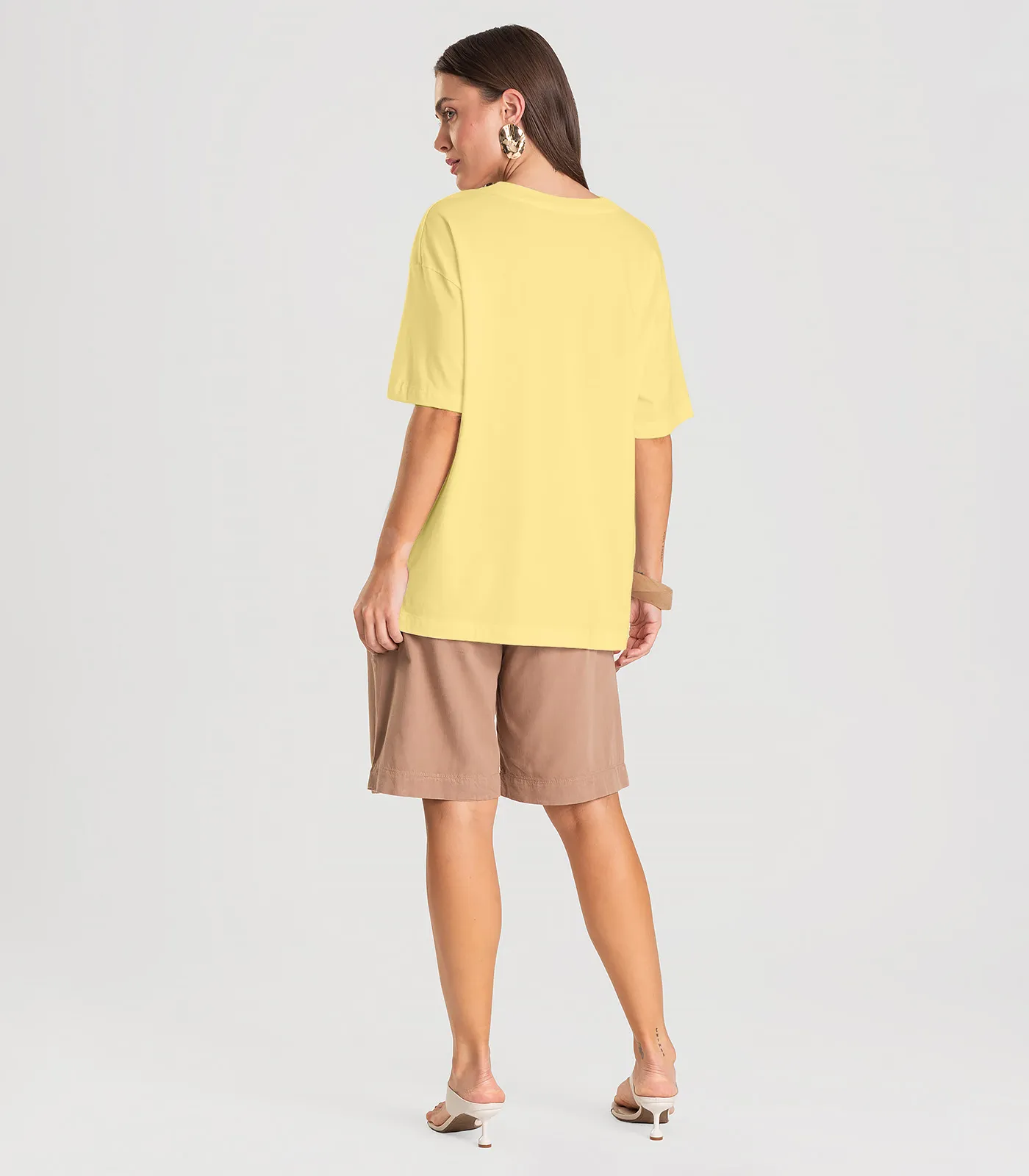 T- Shirt Feminina Oversized Dianna Amarelo - Imagem 5
