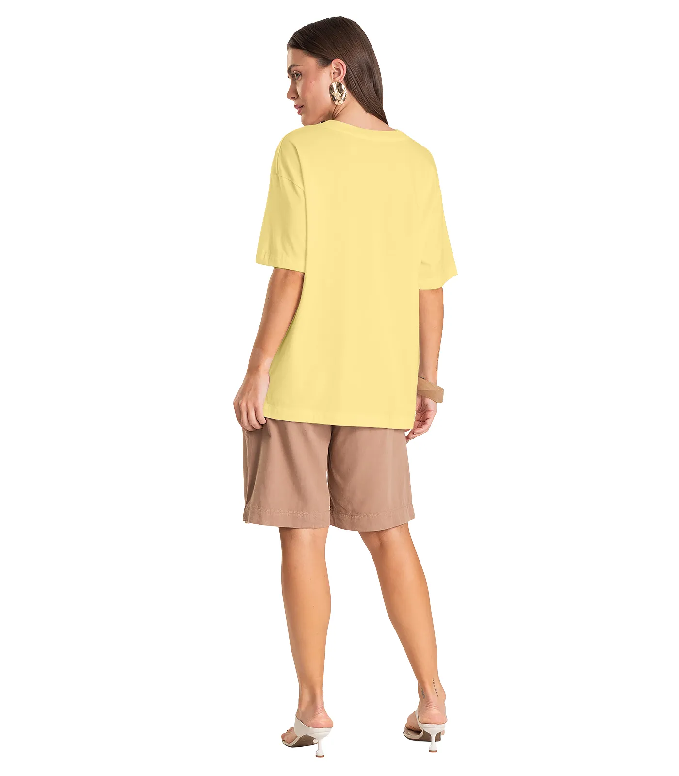 T- Shirt Feminina Oversized Dianna Amarelo - Imagem 6