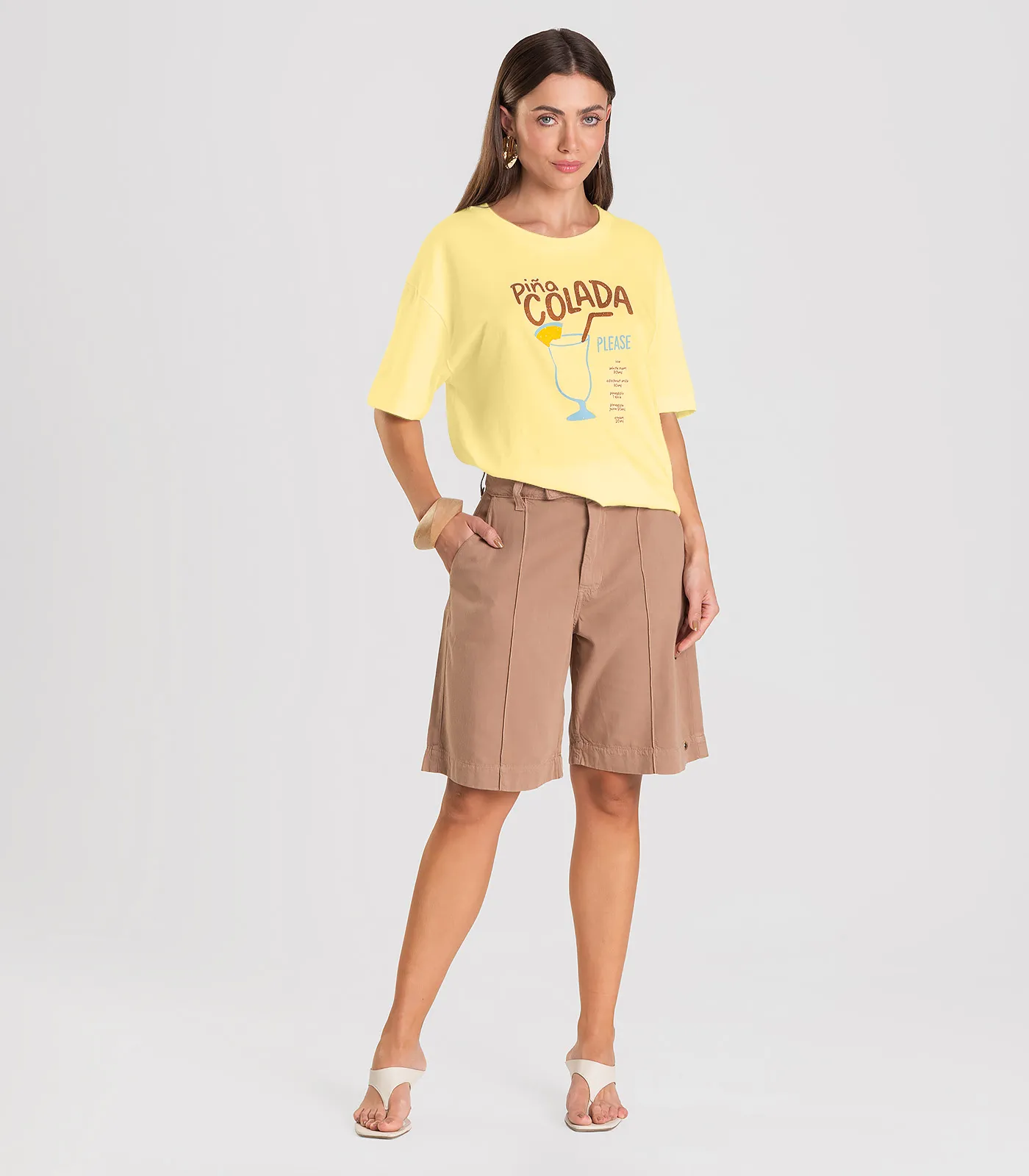 T- Shirt Feminina Oversized Dianna Amarelo - Imagem 7
