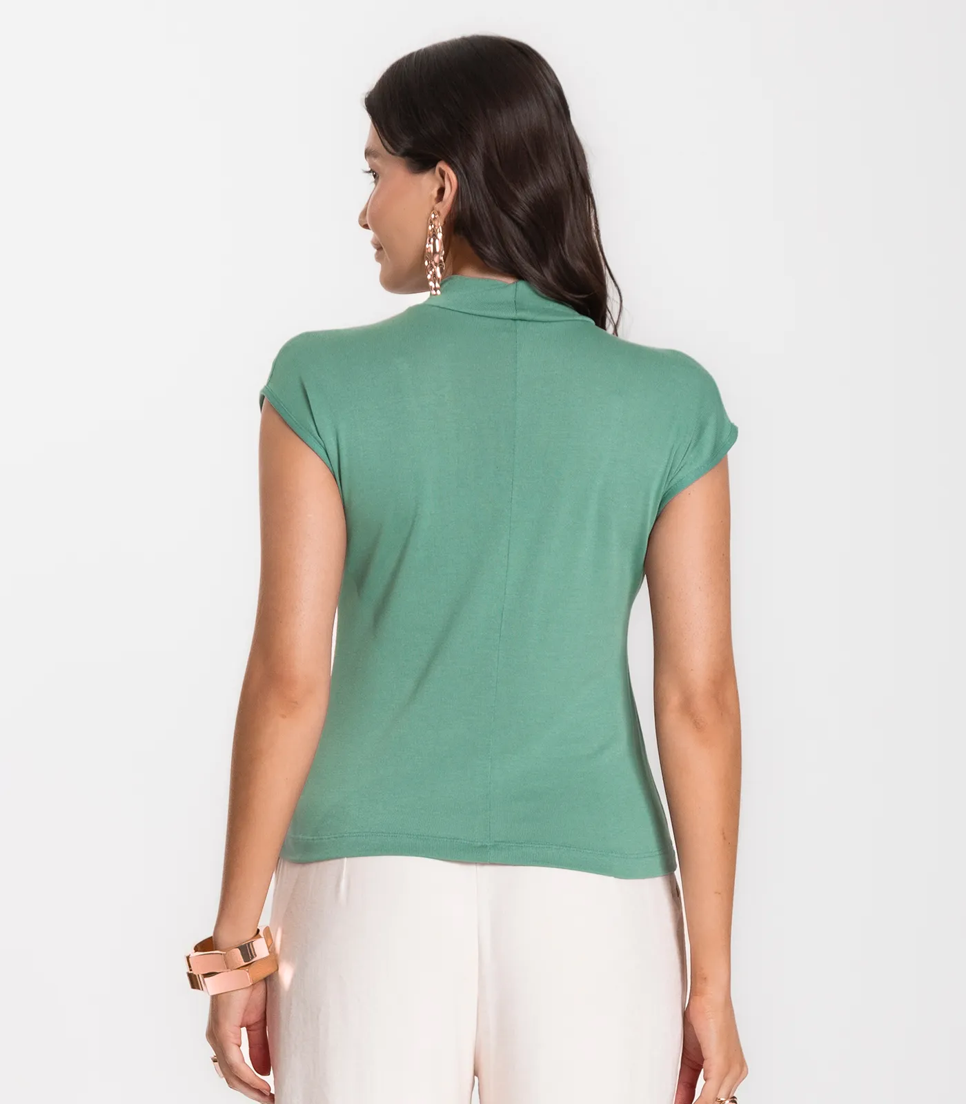 Regata Feminina em Visco Tricot Infinita Cor Verde - Imagem 3