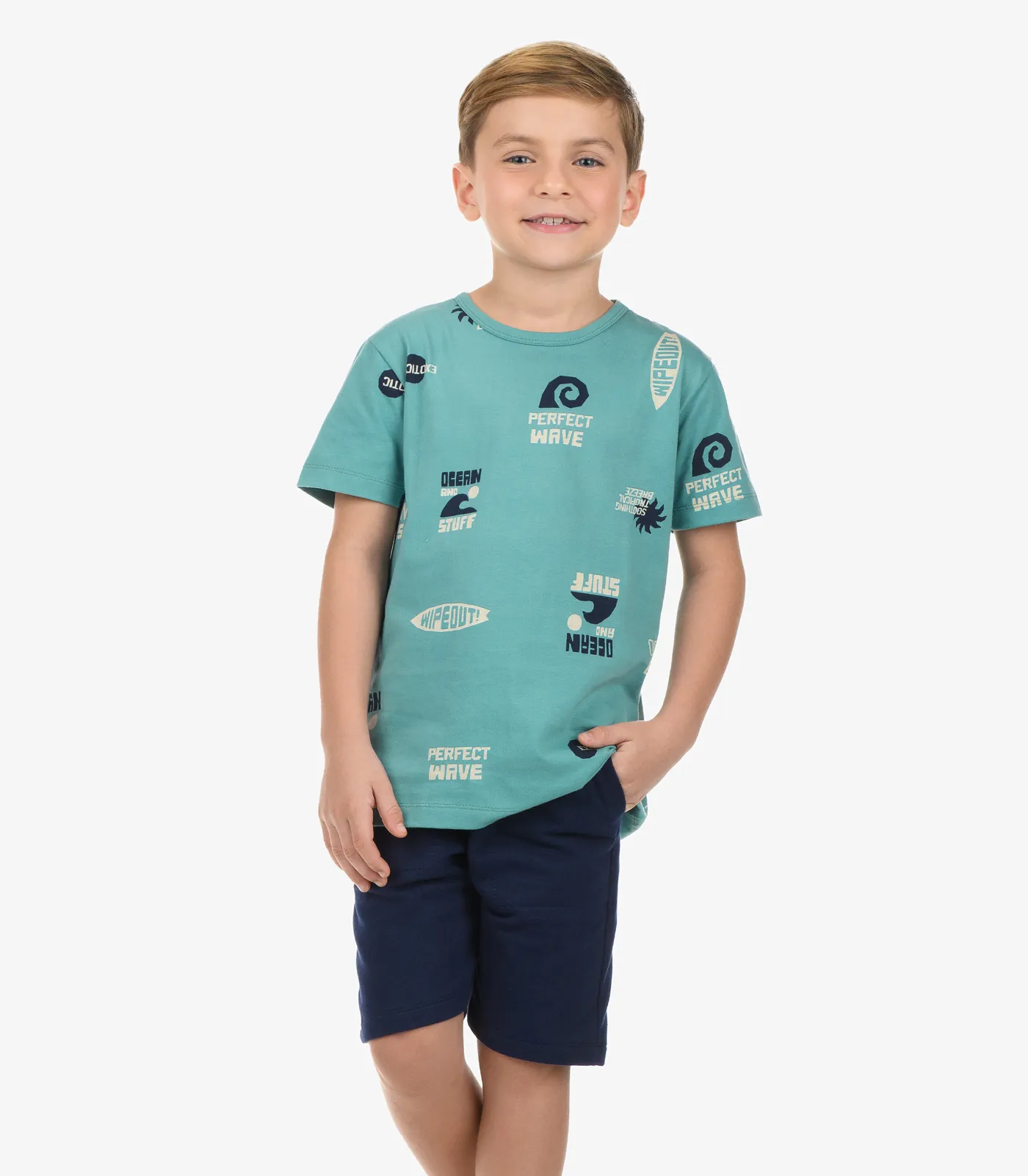 Conjunto Camiseta com Bermuda Masculino Rovi Kids Verde - Imagem 19