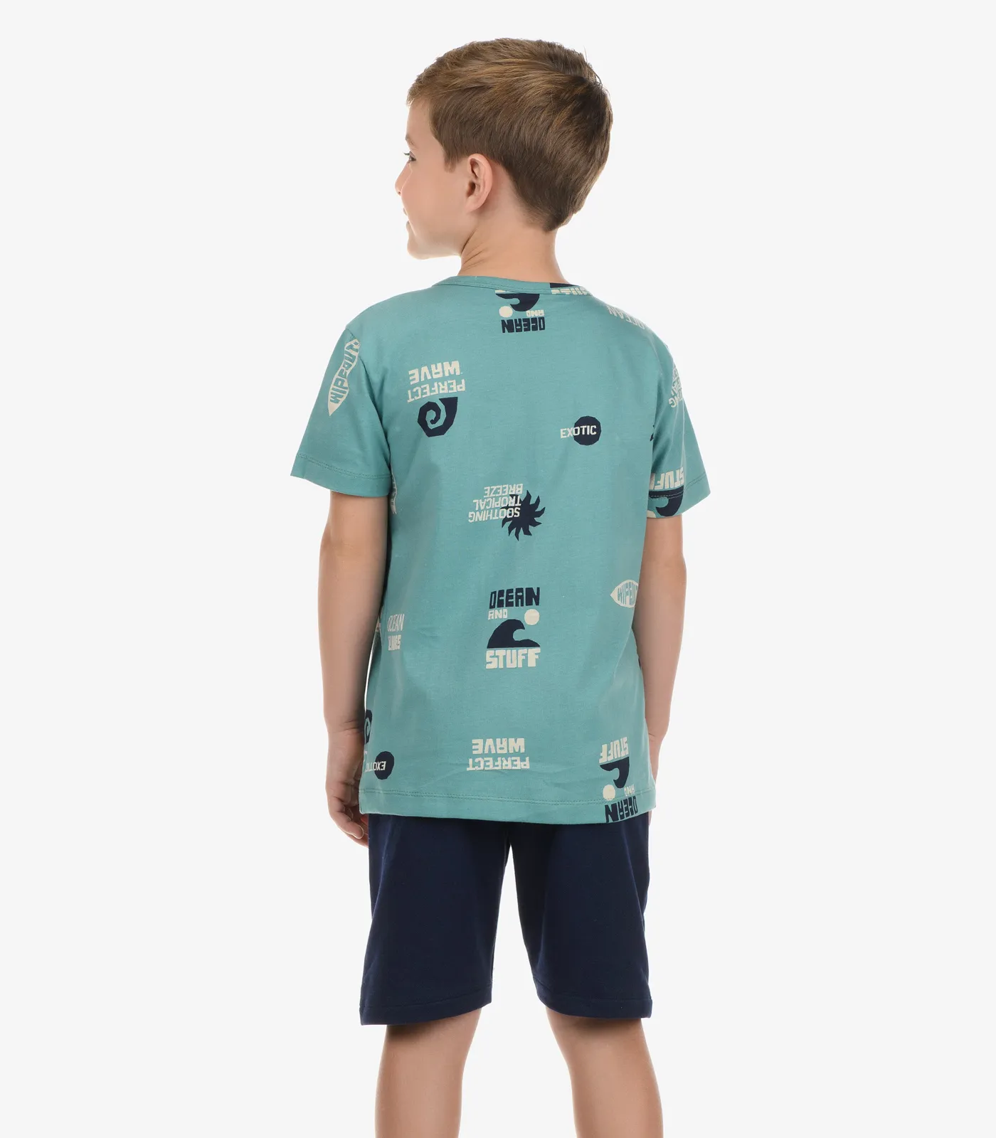 Conjunto Camiseta com Bermuda Masculino Rovi Kids Verde - Imagem 22