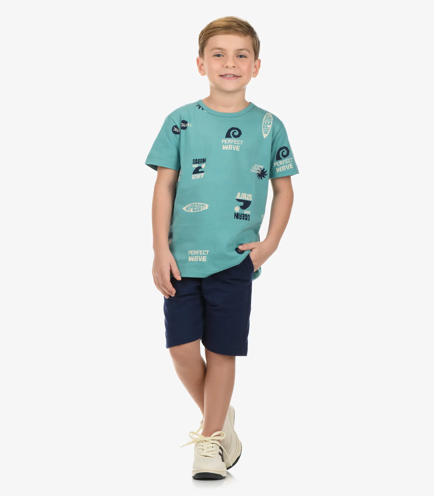 Conjunto Camiseta com Bermuda Masculino Rovi Kids Verde - Imagem 17
