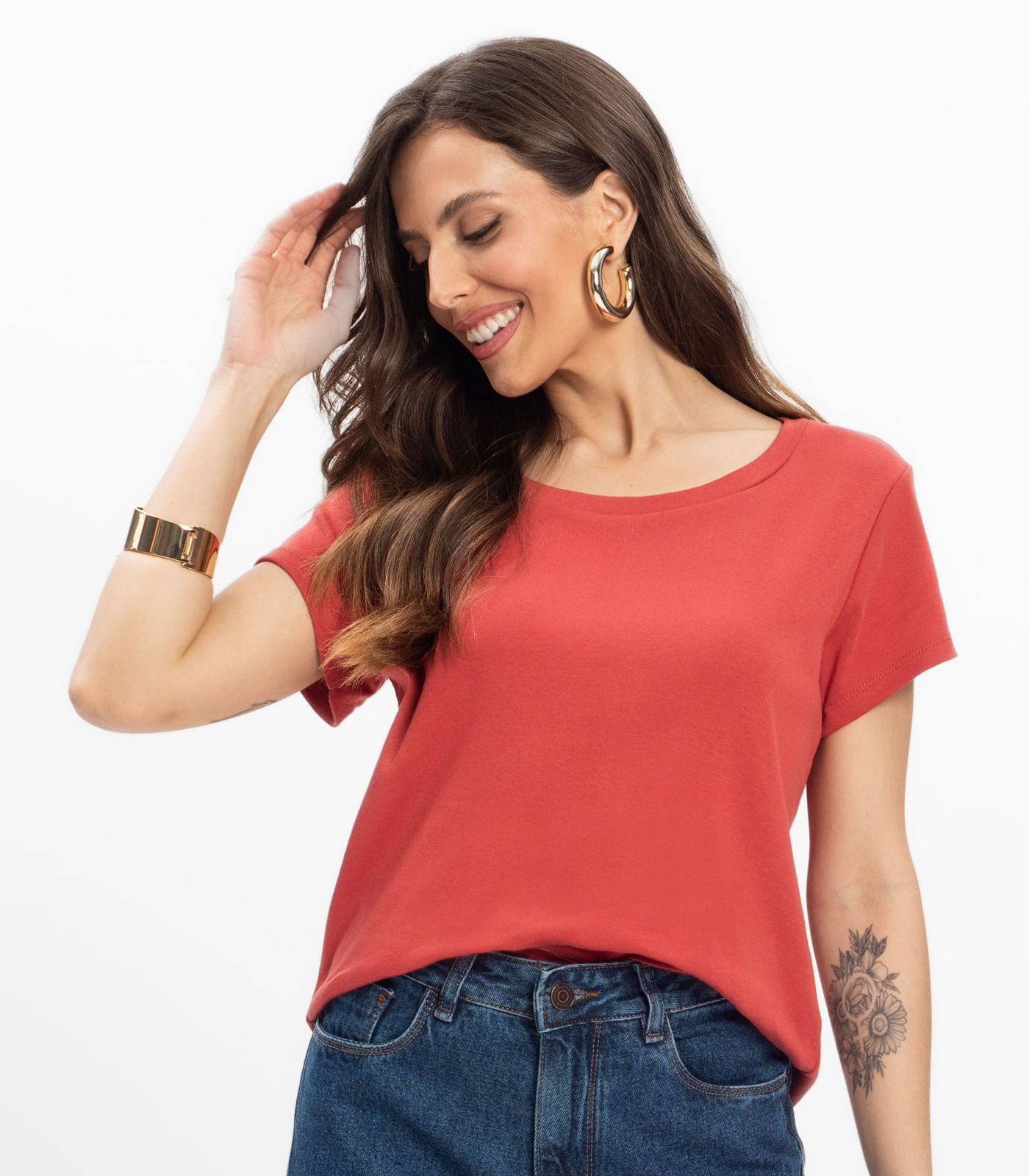 Blusa Feminina Infinita Cor Laranja - Imagem 6