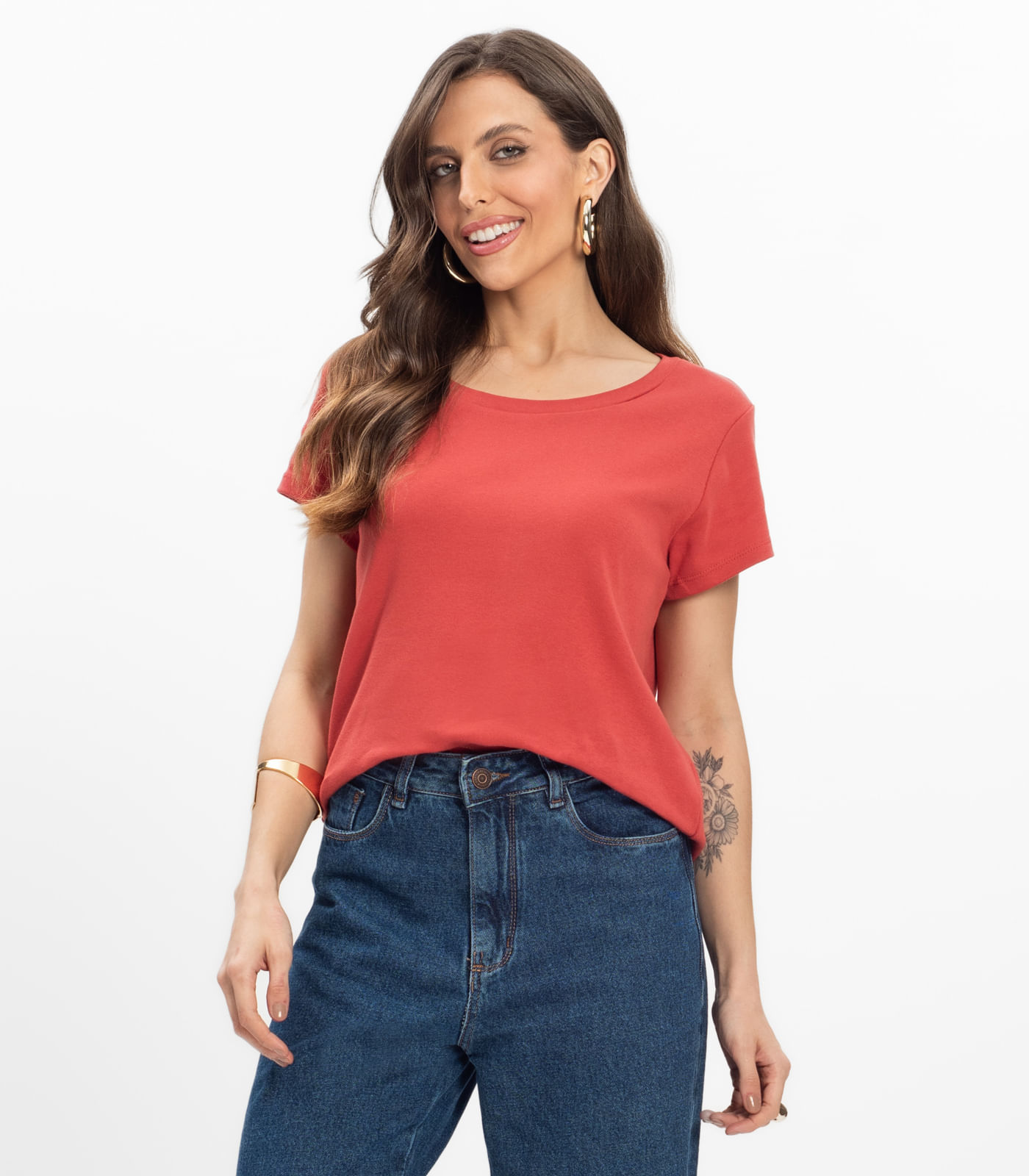 Blusa Feminina Infinita Cor Laranja - Imagem 9