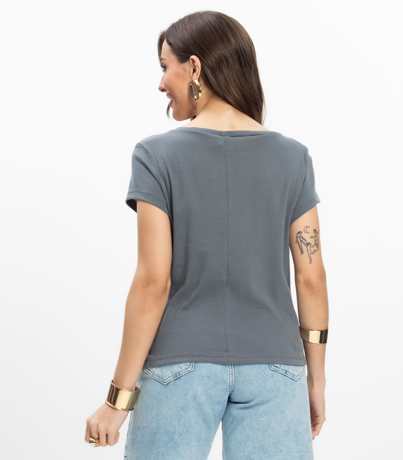 Blusa Feminina Infinita Cor Cinza - Imagem 3