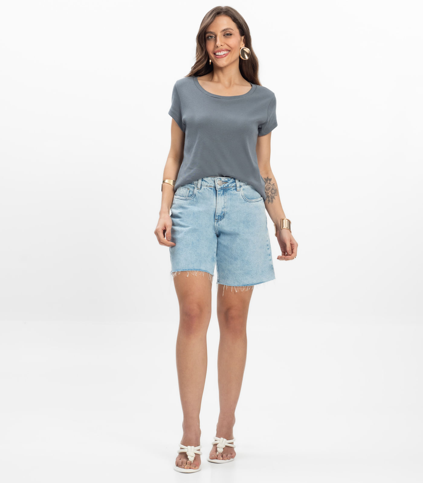 Blusa Feminina Infinita Cor Cinza - Imagem 16