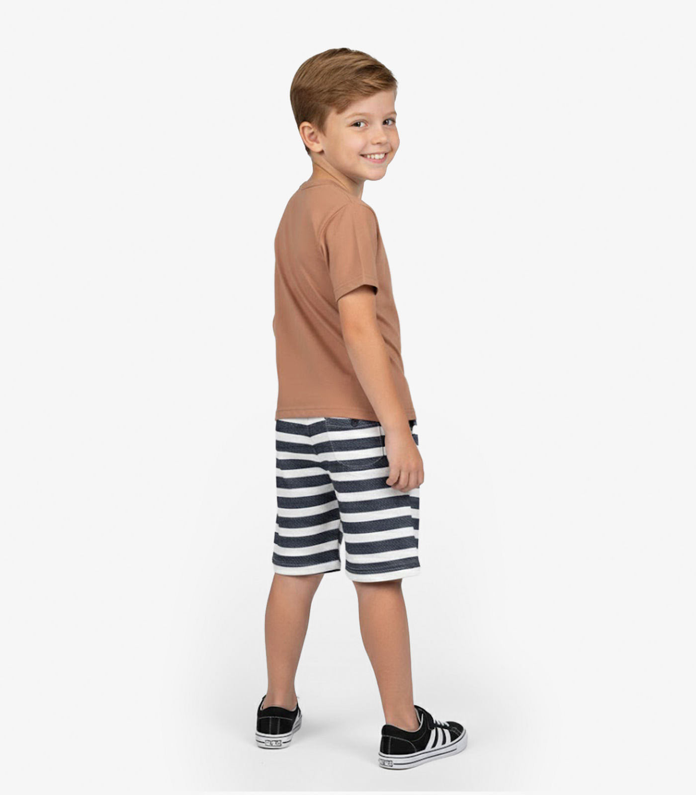 Conjunto Infantil Curto Verão Menino Select Marrom - Imagem 2