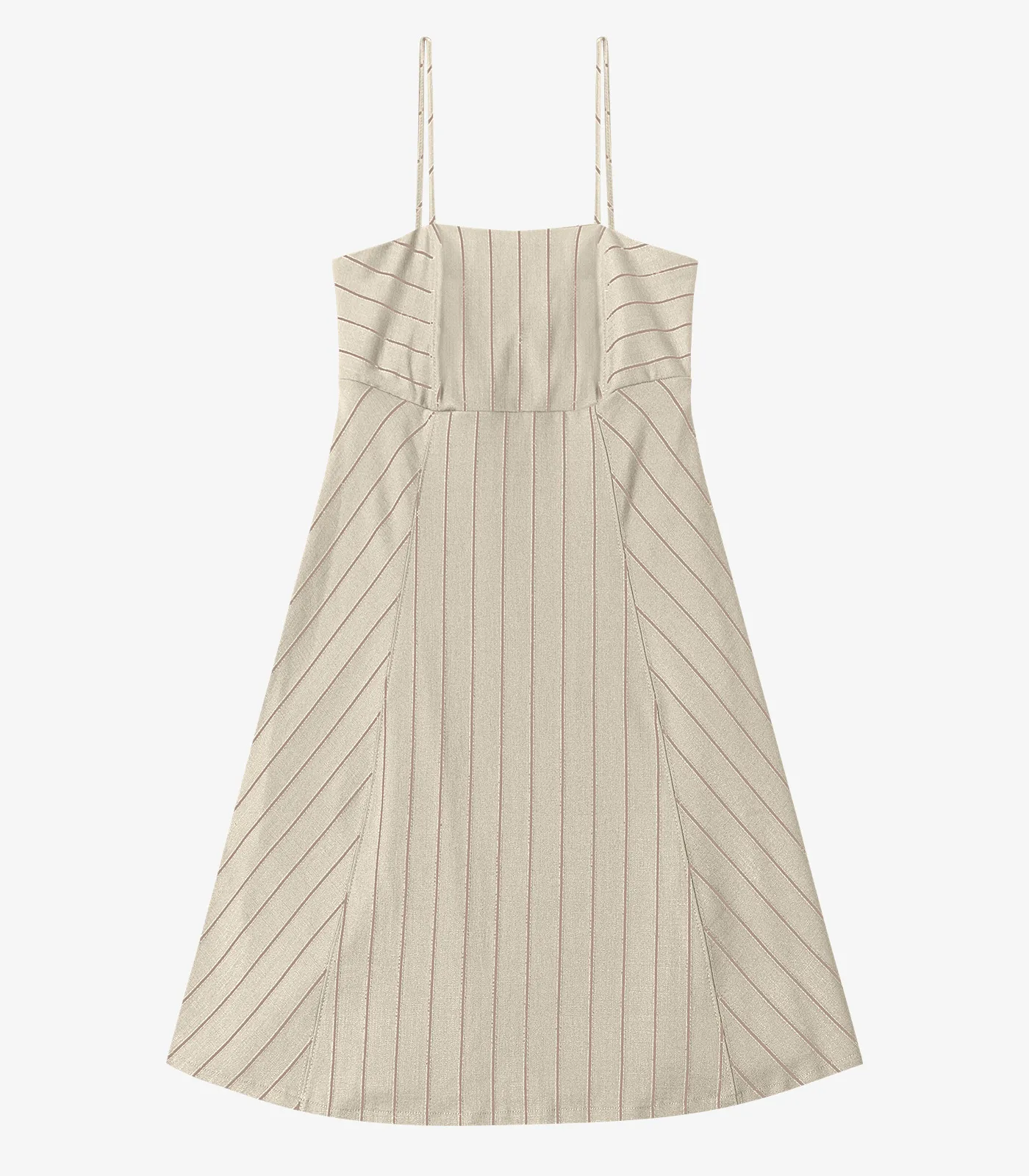 Vestido Curto De Alças Decote Quadrado Endless Bege - Imagem 5