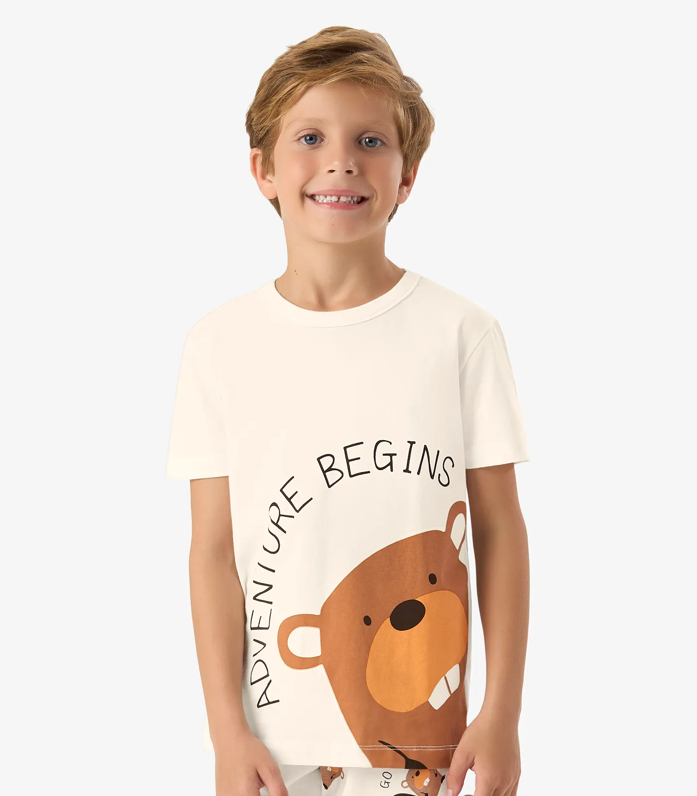 Pijama Meia Malha Rovi Kids Bege - Imagem 2