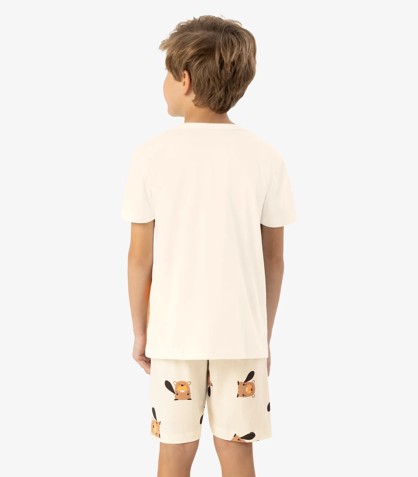 Pijama Meia Malha Rovi Kids Bege - Imagem 4